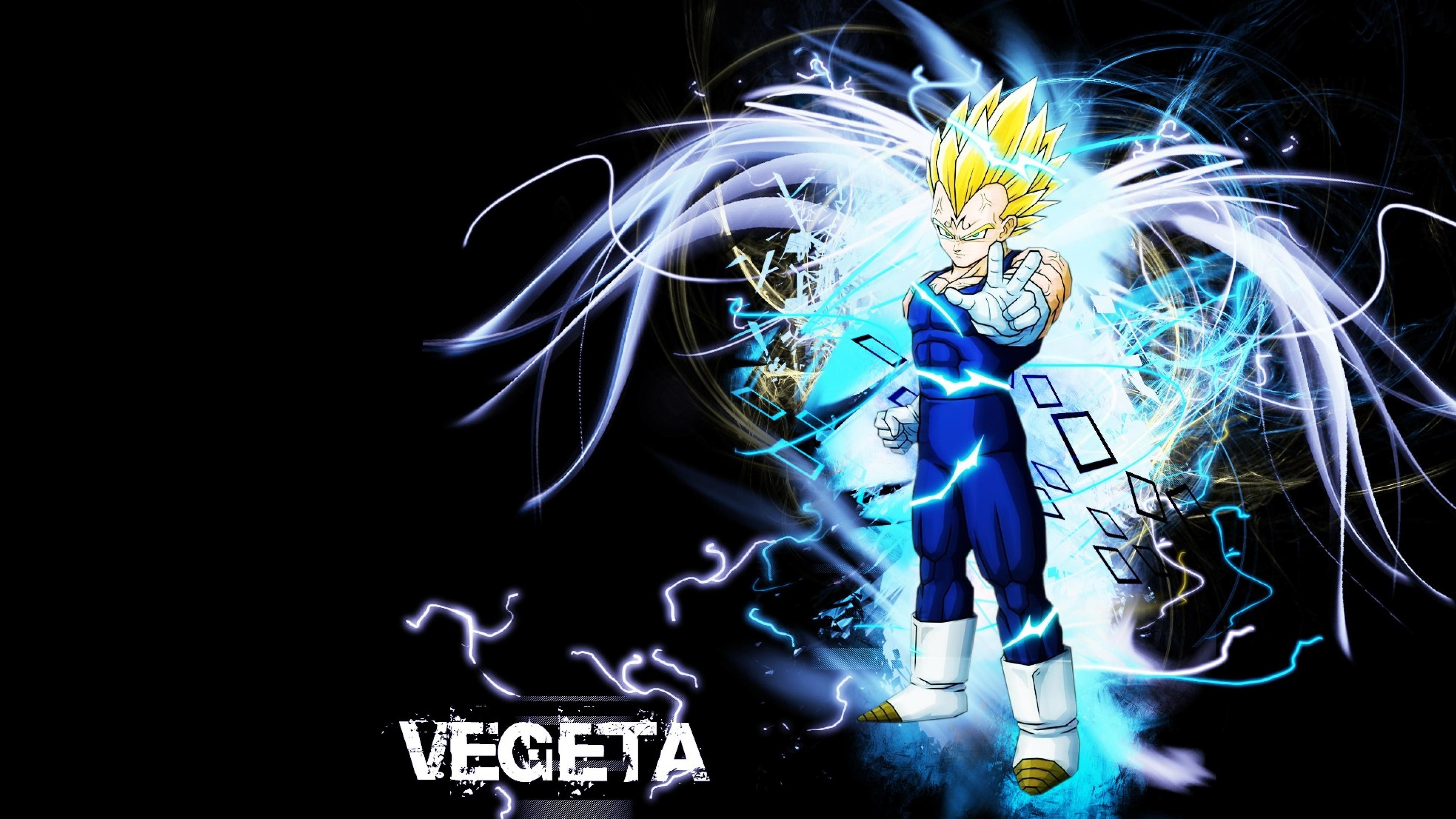 Vegeta, Super Saiyan, Dragon Ball Z, Aura, Sfondo nero, 4K, wallpaper per PC