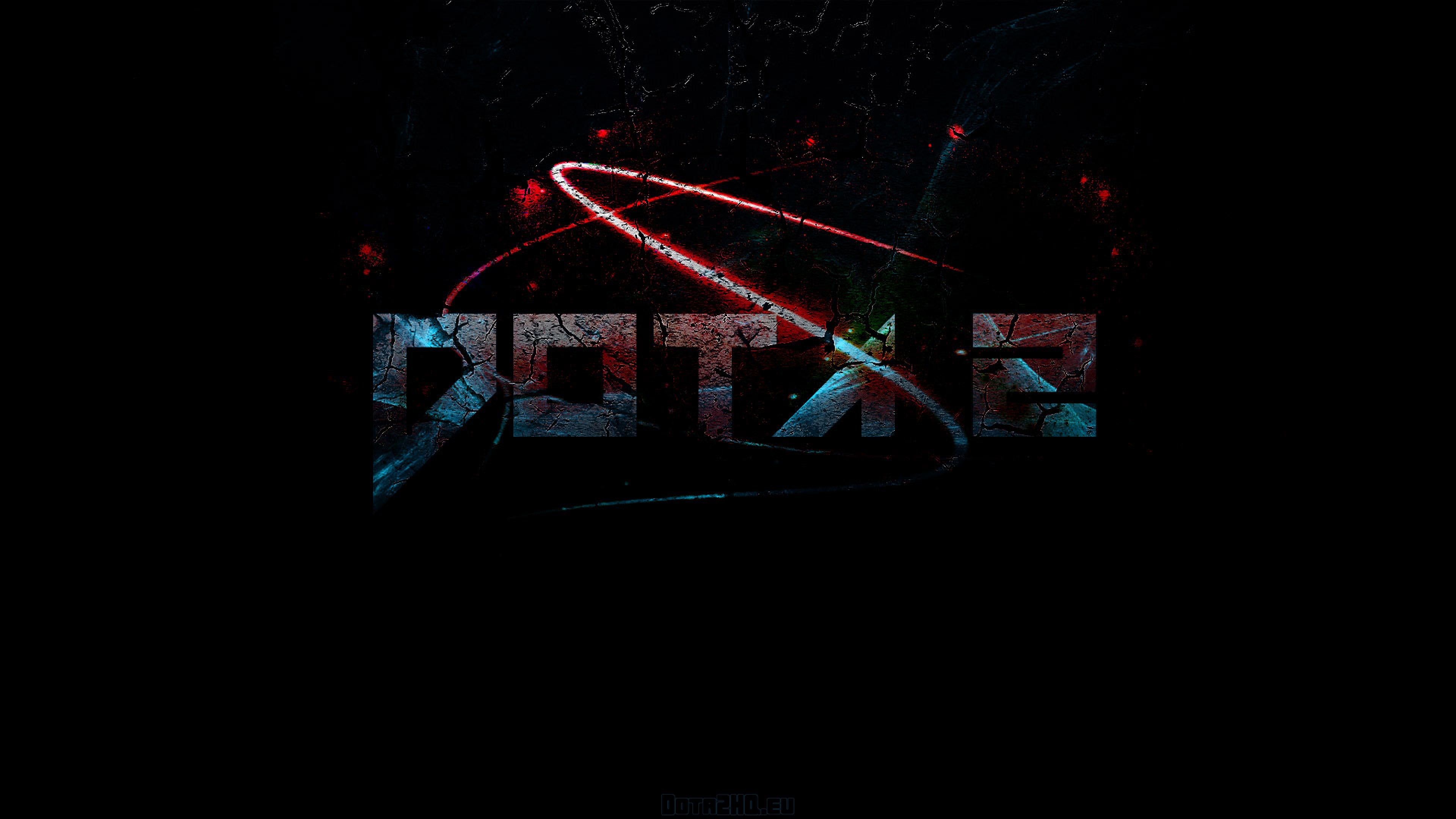 Dota 2, Logo, Sfondo nero, Minimalista, 16:9 4K, wallpaper widescreen