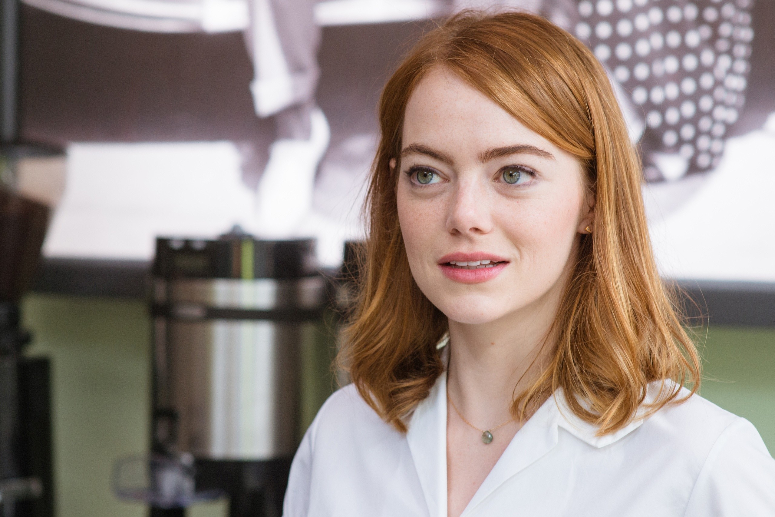 Emma Stone, La La Land, Capelli rossi, Primo piano, 2K, wallpaper per computer
