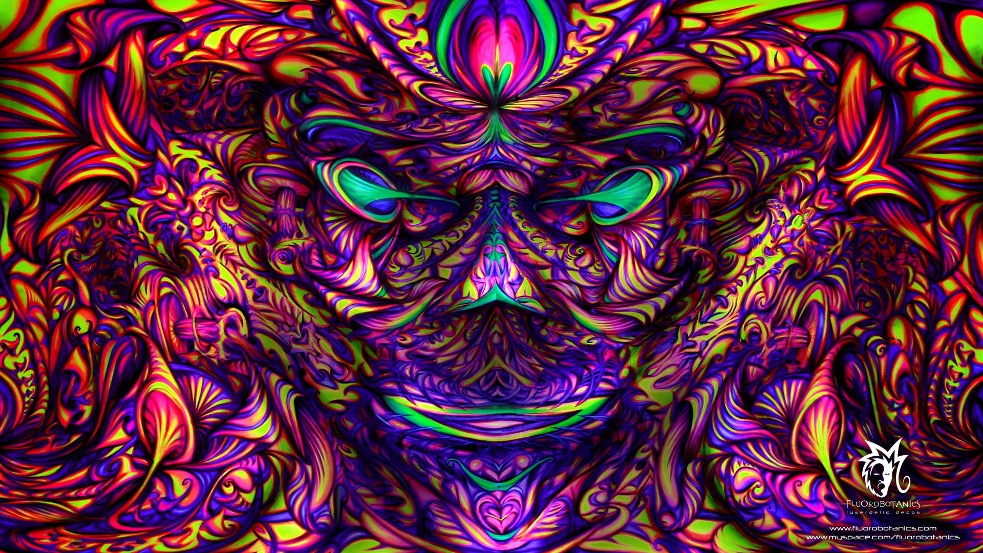 Arte psichedelica, Volto, Simmetria, Viola, Arte visionaria, Full HD, sfondo desktop