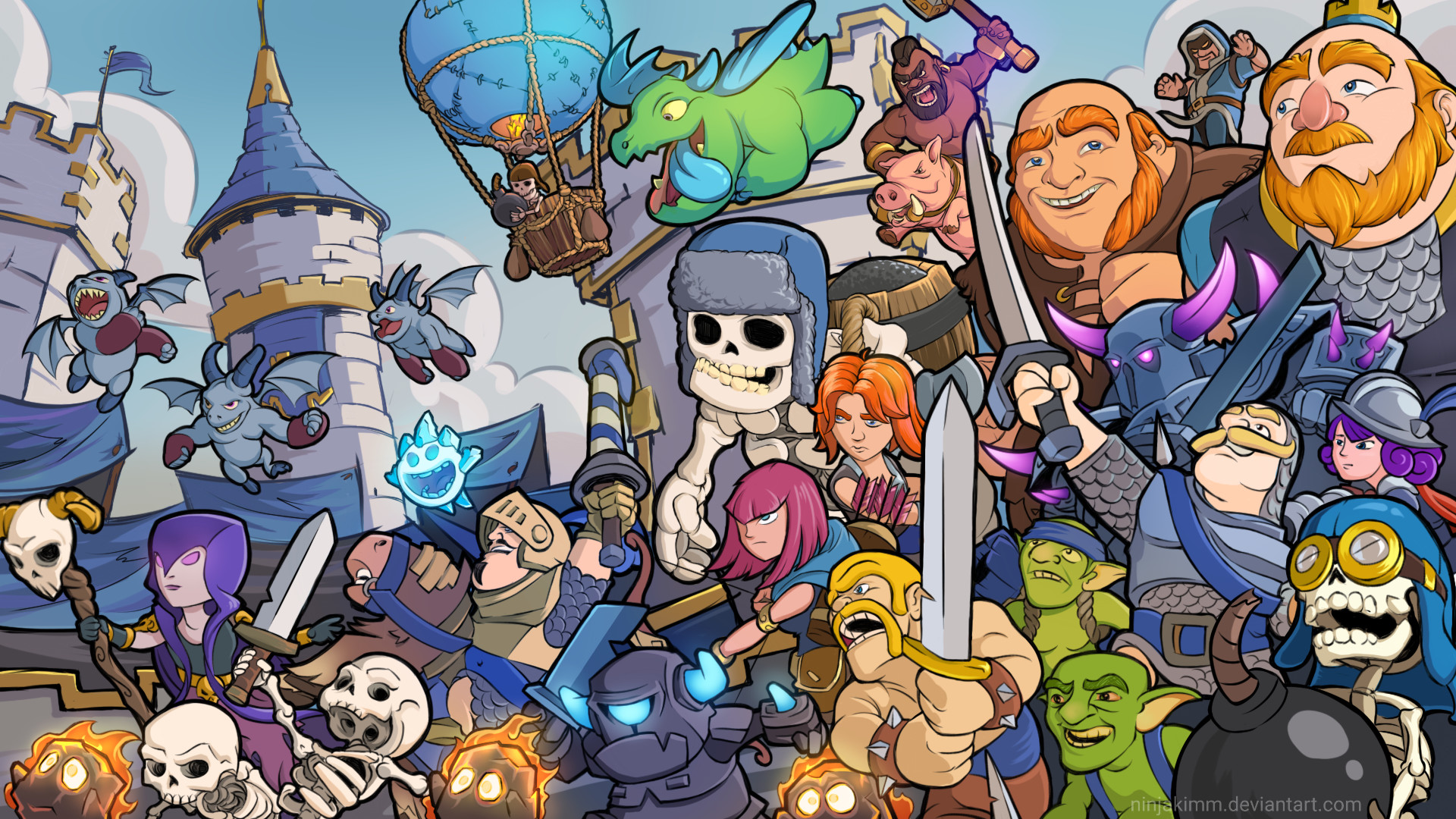Clash Royale, Personaggi, Fan art, Fumetto, 1920x1080, immagine di sfondo