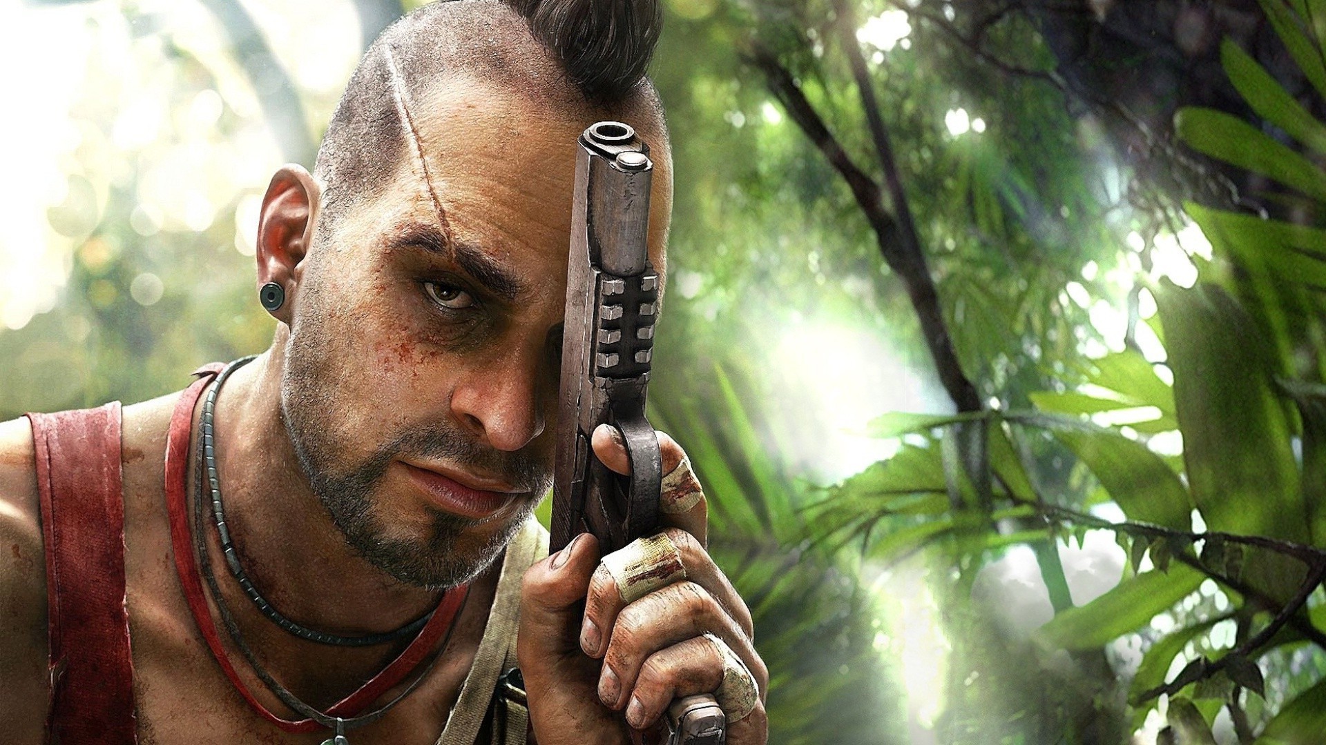 Vaas Montenegro, Far Cry 3, Pistola, Giungla, Full HD, wallpaper per PC