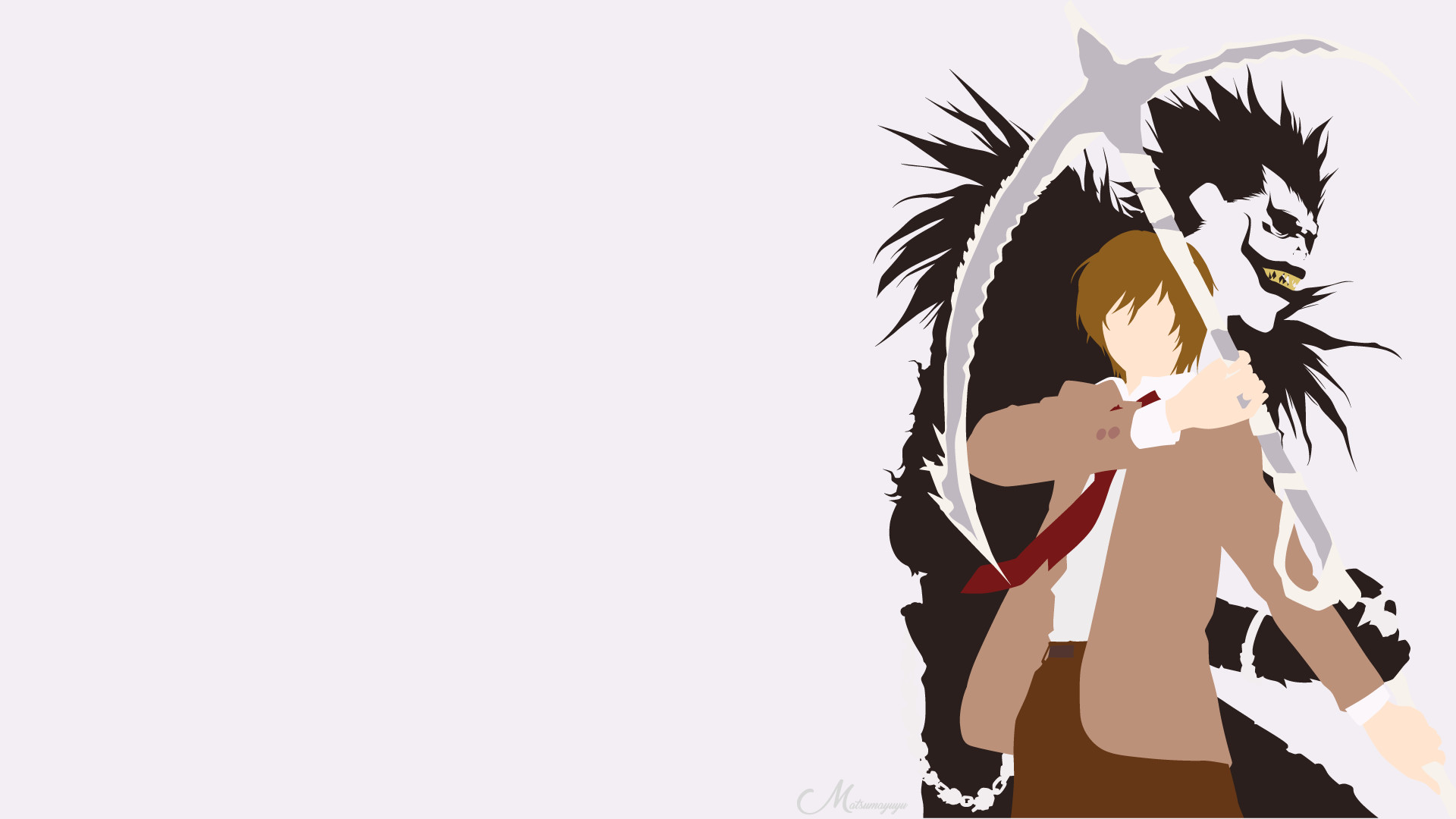 Ryuk, Light Yagami, Death Note, Minimalismo, Arte vettoriale, Full HD, sfondo per PC e portatile