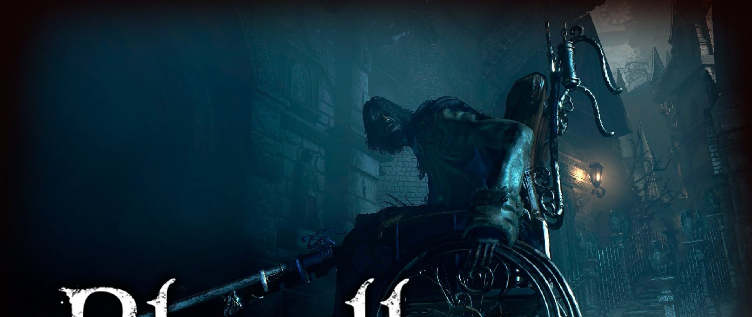 Bloodborne, Logo, Cacciatore, Toni blu, 2560x1080, immagine di sfondo