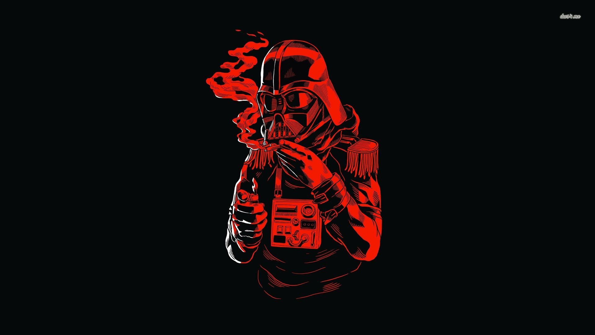 Darth Vader, Fumo, Rosso, Illustrazione, 1920x1080, sfondo per PC