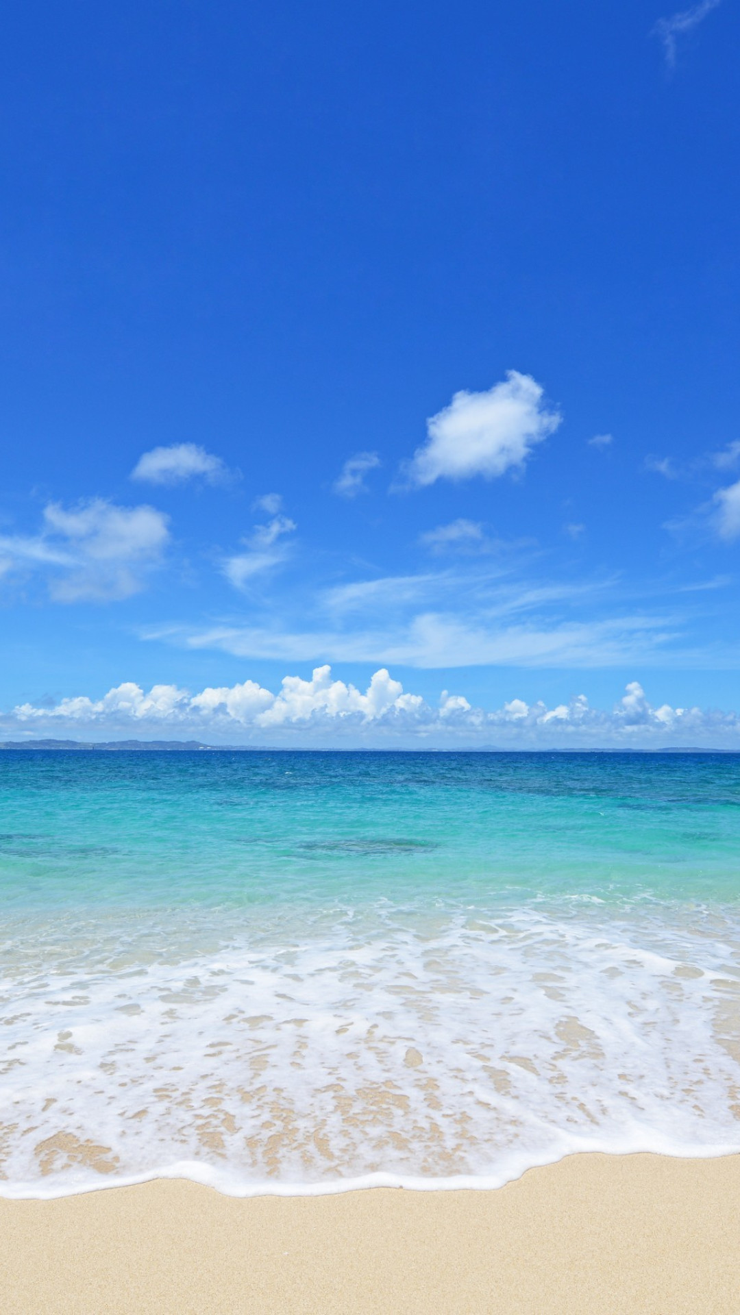 Spiaggia, Onde, Cielo azzurro, Mare, Full HD, sfondo per iPhone e Android