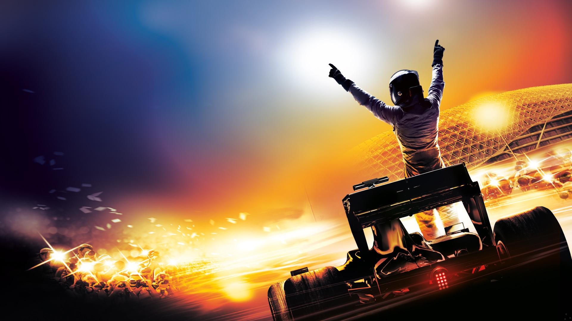 Formula 1, Pilota, Vittoria, Arte digitale, Luci, 1920x1080, sfondo per PC