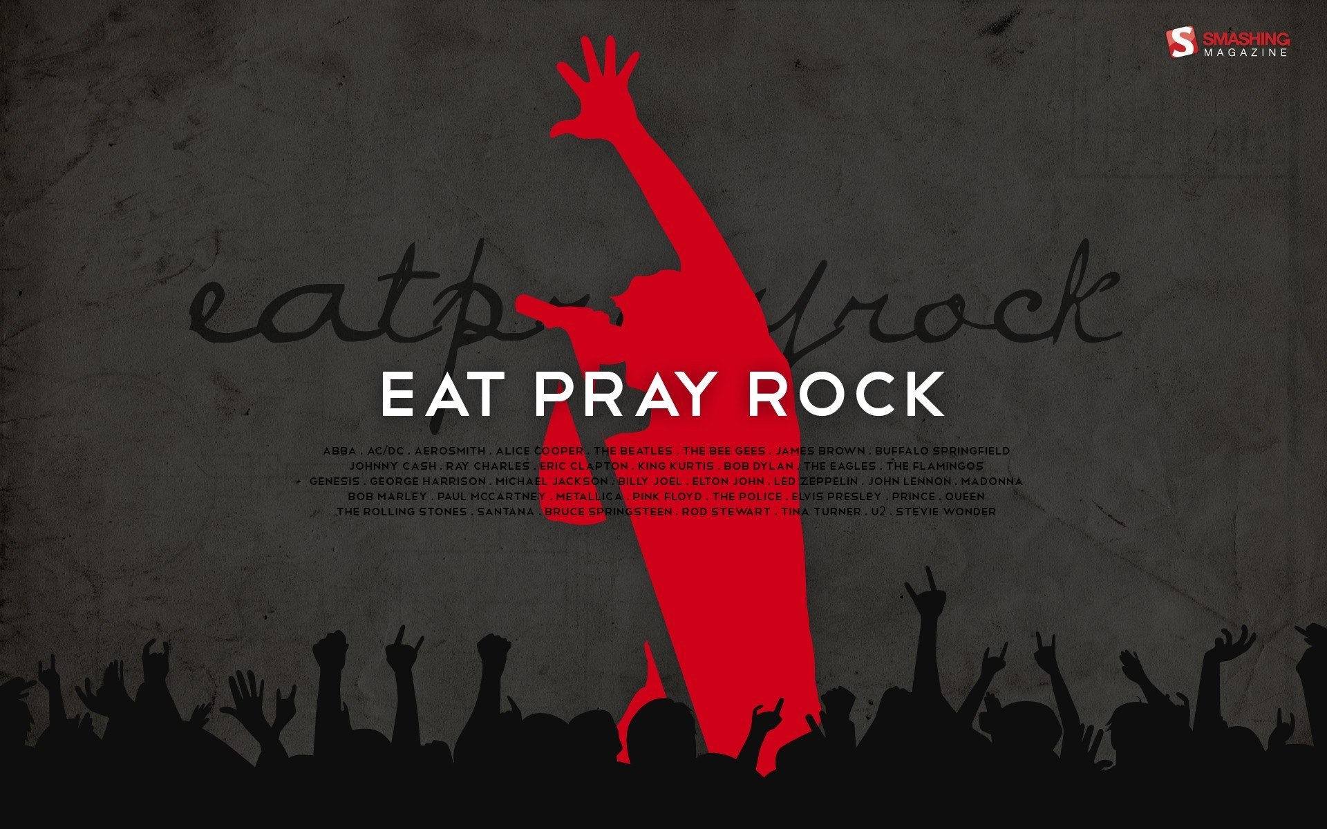 Eat Pray Rock, Silhouette, Folla, Corna, 1920x1200, sfondo per PC