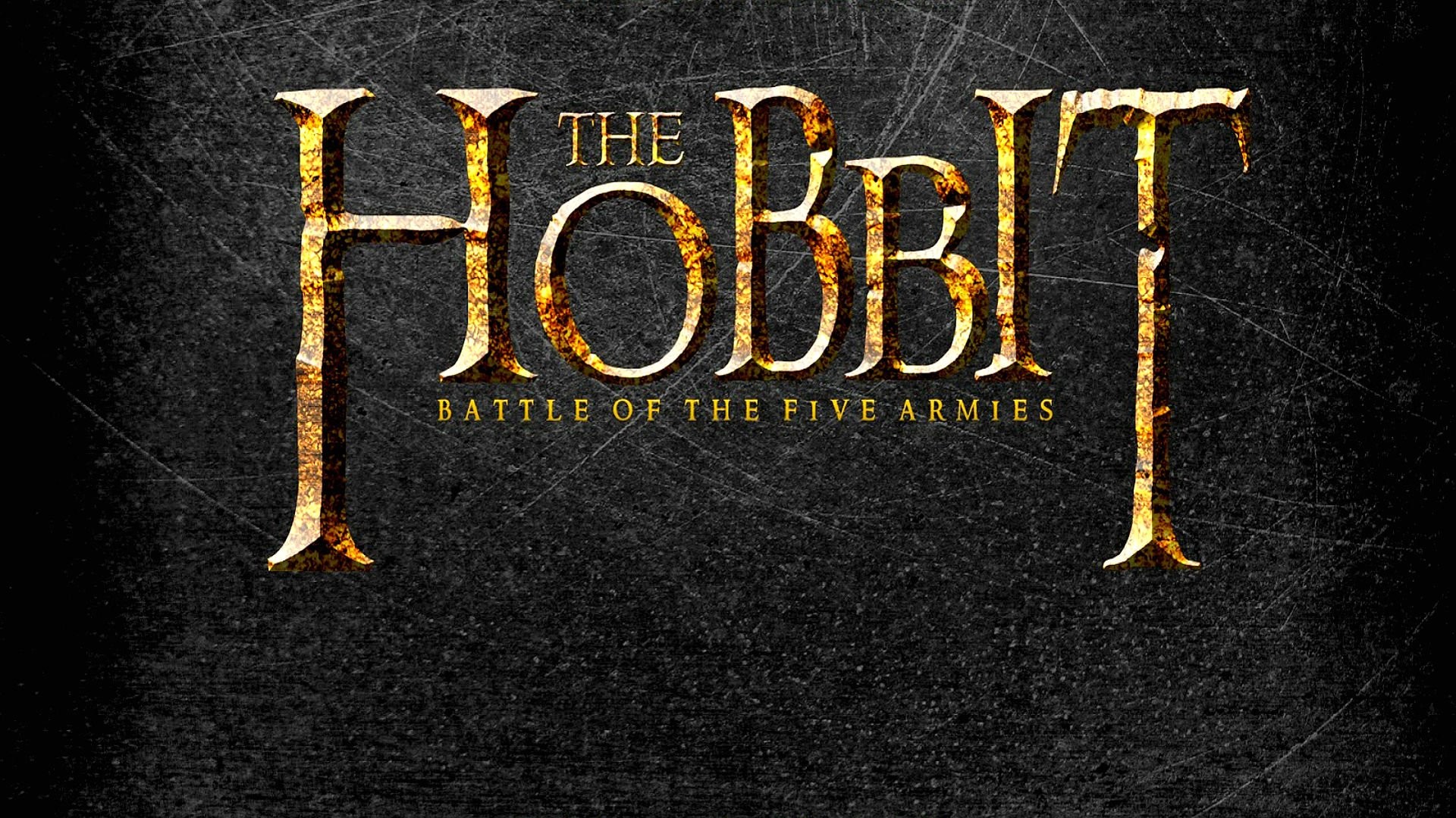 Lo Hobbit: La battaglia delle cinque armate, Logo, Sfondo nero, Full HD, wallpaper per computer