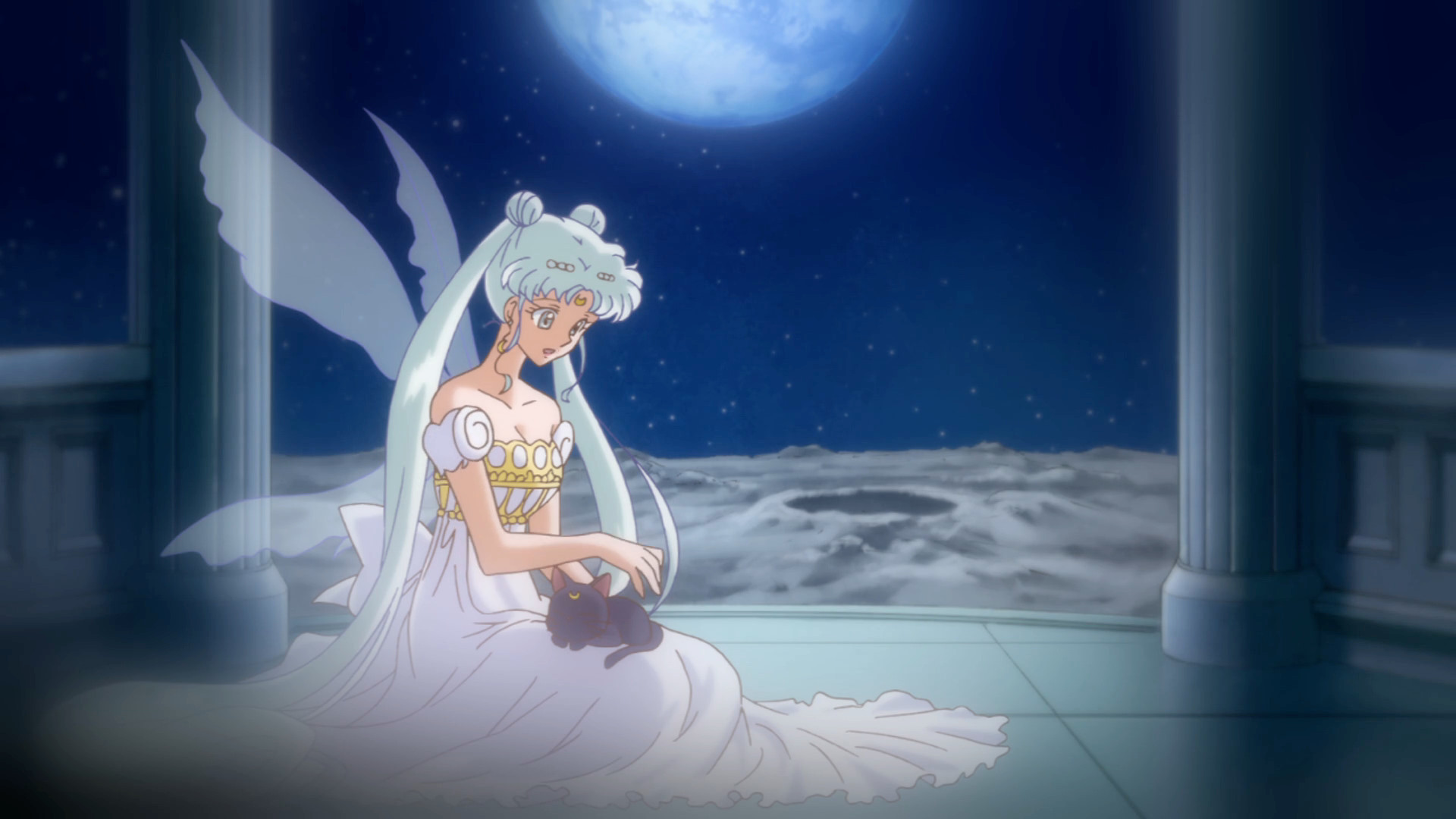 Queen Serenity, Sailor Moon Crystal, Luna, Notte, Full HD, sfondo desktop