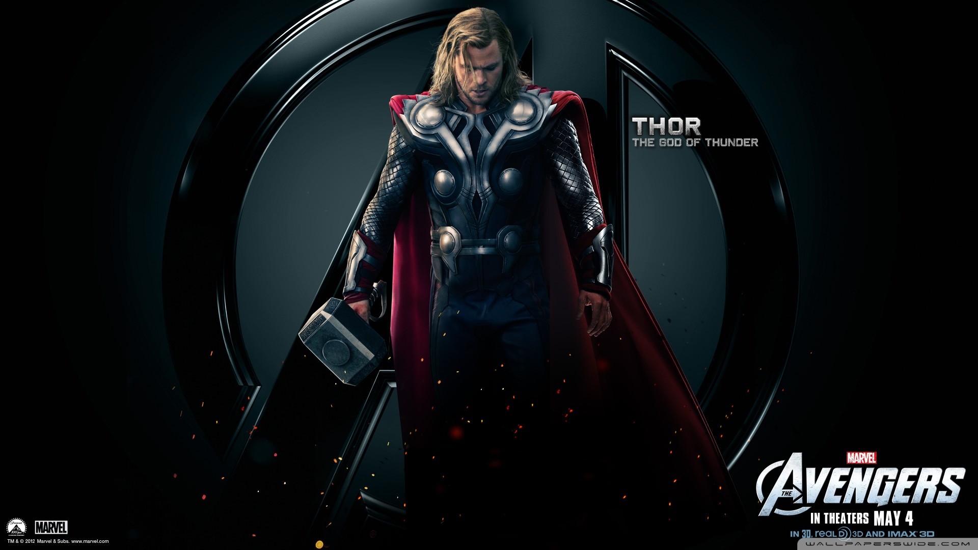 Thor, Chris Hemsworth, The Avengers, Marvel, Poster, Full HD, sfondo per portatile