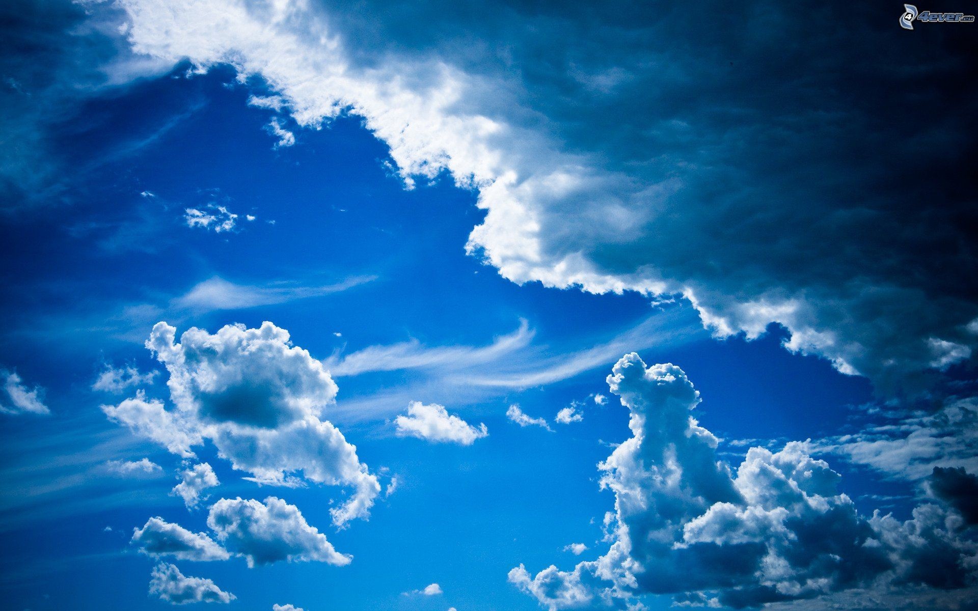 Cielo blu, Nuvole, Cumuli, Drammatico, 1920x1200, immagine di sfondo