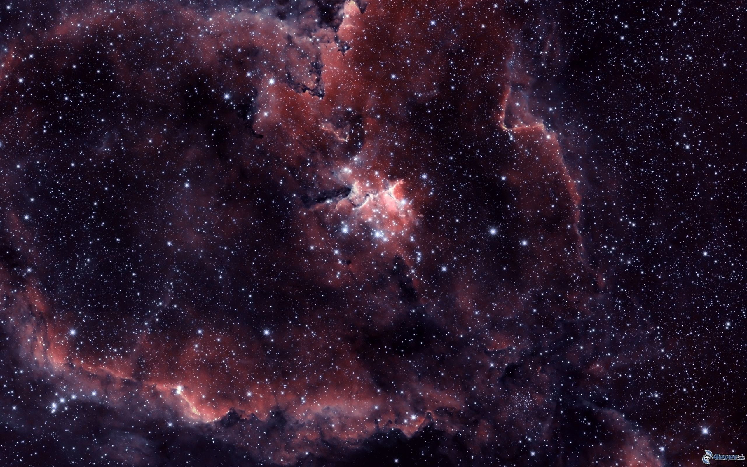 Nebulosa, Stelle, Rosso scuro, 2560x1600, sfondo MacBook Pro