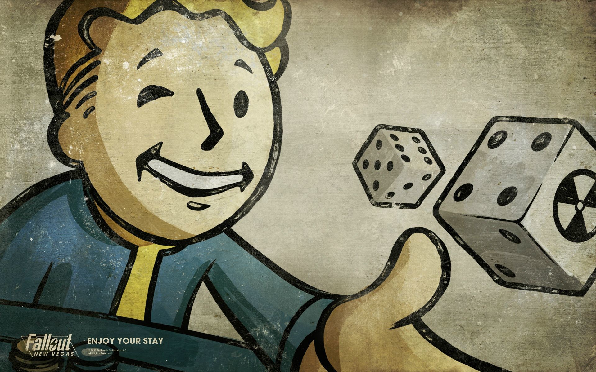 Vault Boy, Fallout: New Vegas, Dadi, Illustrazione, 1920x1200, sfondo MacBook Pro