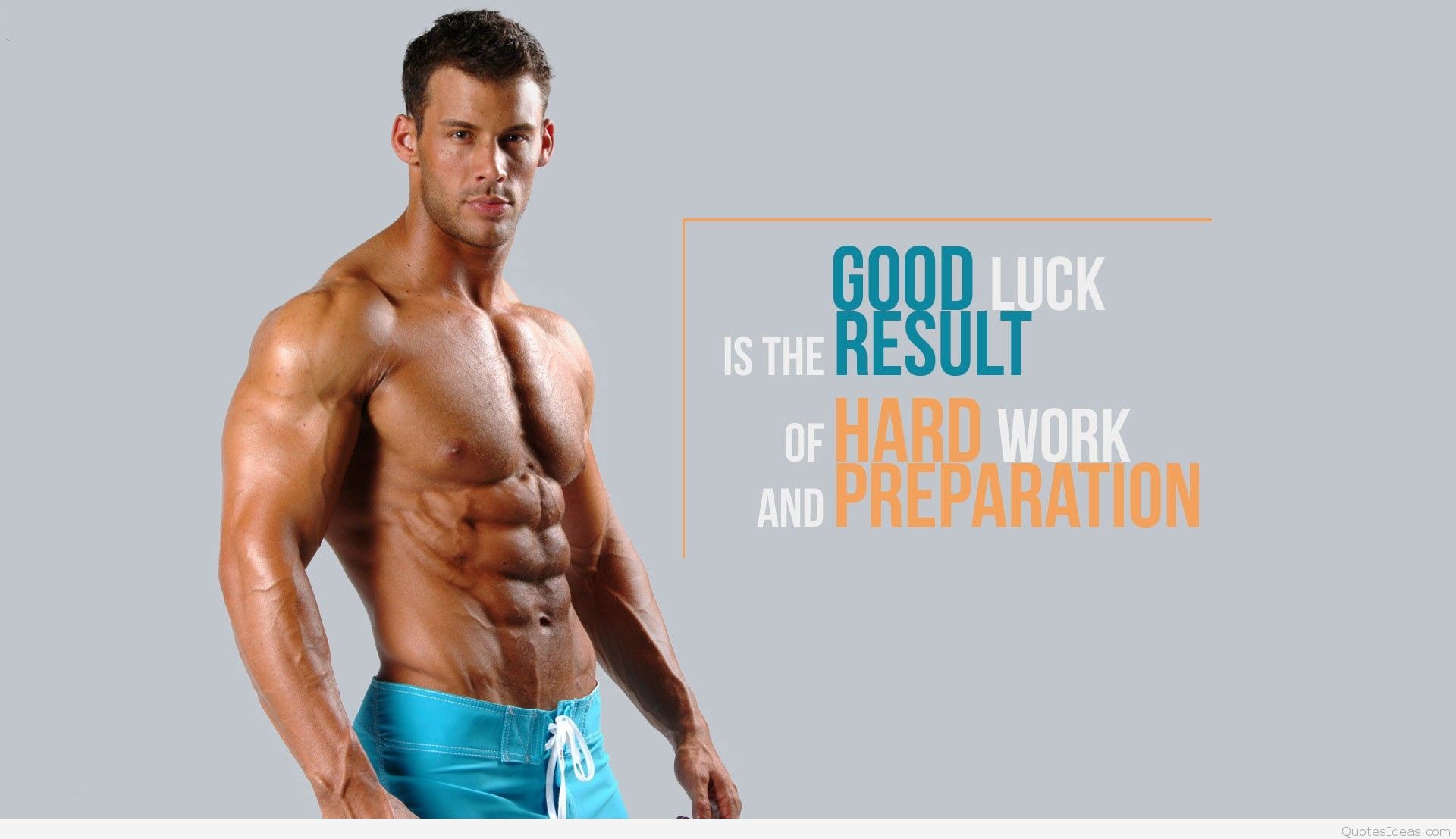 Modello fitness, Citazione motivazionale, Addominali, Sfondo grigio, wallpaper per portatile