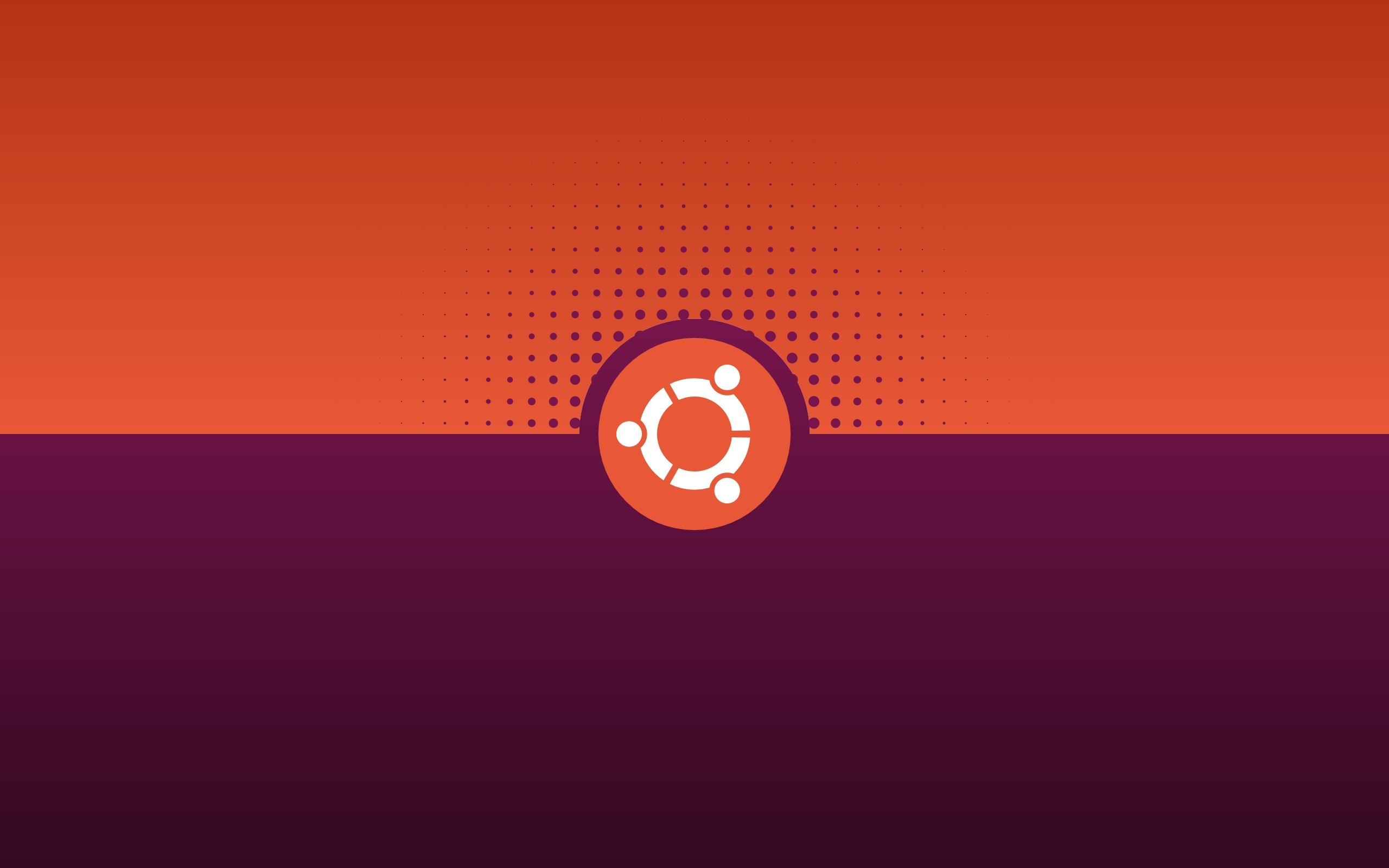 Logo Ubuntu, Arancione, Viola, 2K, sfondo per portatile