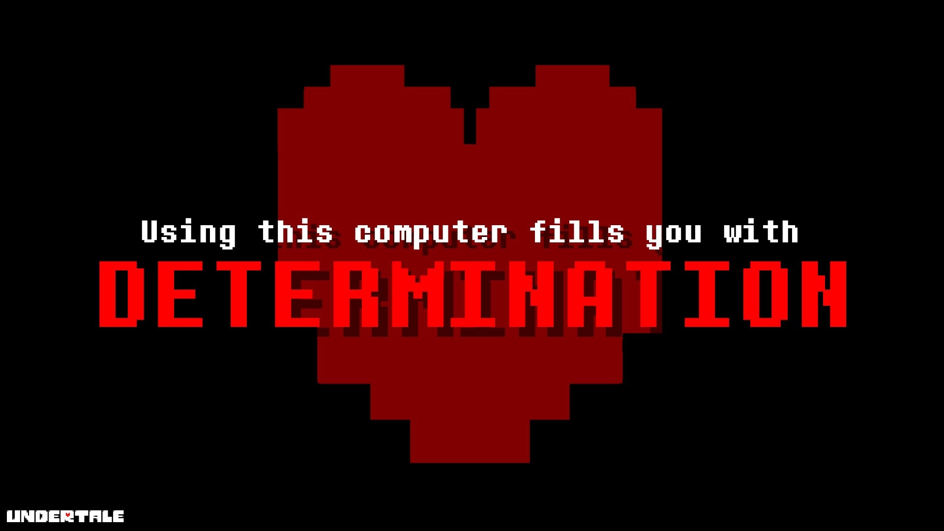 Determination, Undertale, Cuore rosso, Pixel art, Sfondo nero, Full HD, wallpaper desktop