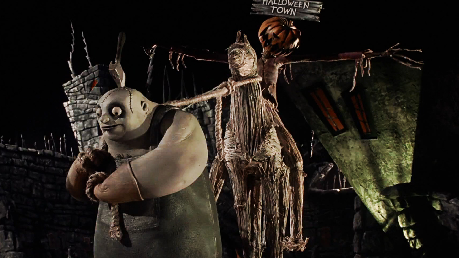 Nightmare Before Christmas, Re delle Zucche, Halloween Town, Scena del film, Notte, sfondo 1080p