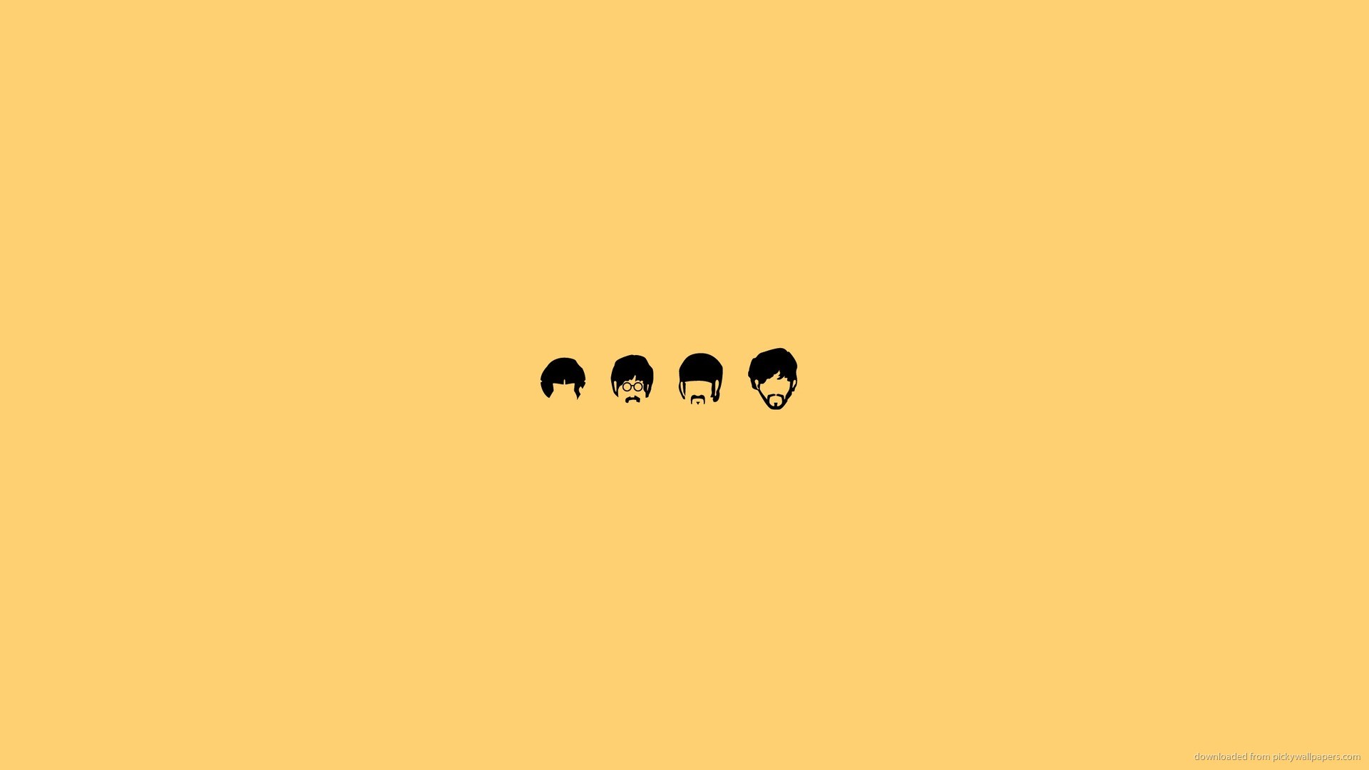 The Beatles, Silhouette, Sfondo pesca, Minimalismo, Full HD, wallpaper per portatile