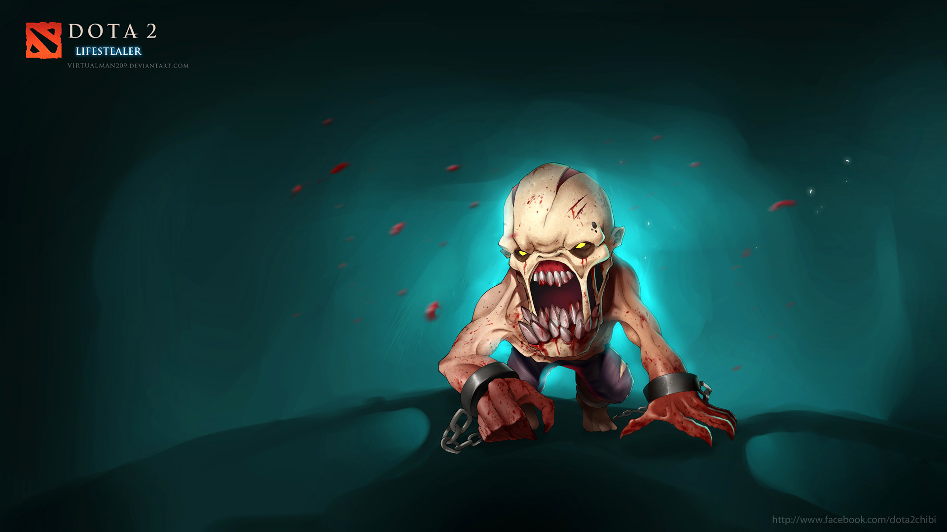 Lifestealer, Dota 2, Mostro, Turchese, 1920x1080, sfondo per PC