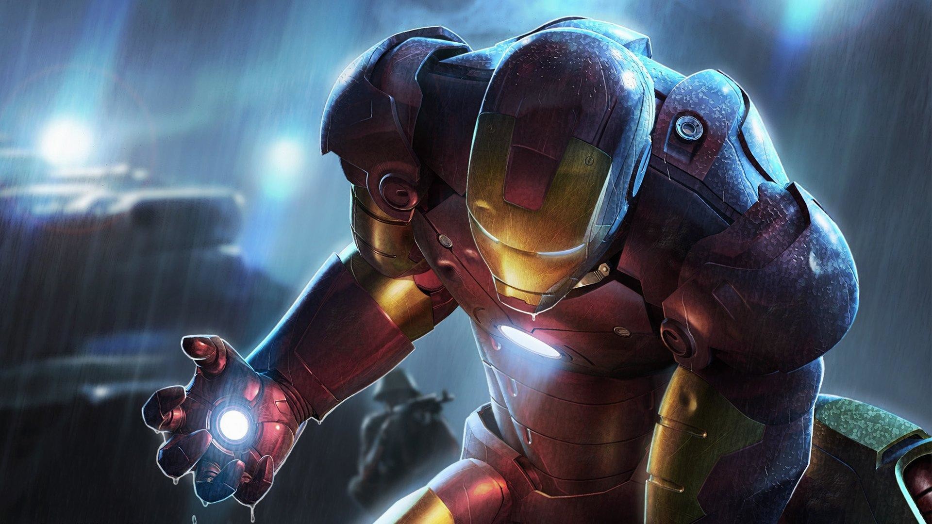 Iron Man, Armatura, Pioggia, Marvel, 1920x1080, immagine di sfondo