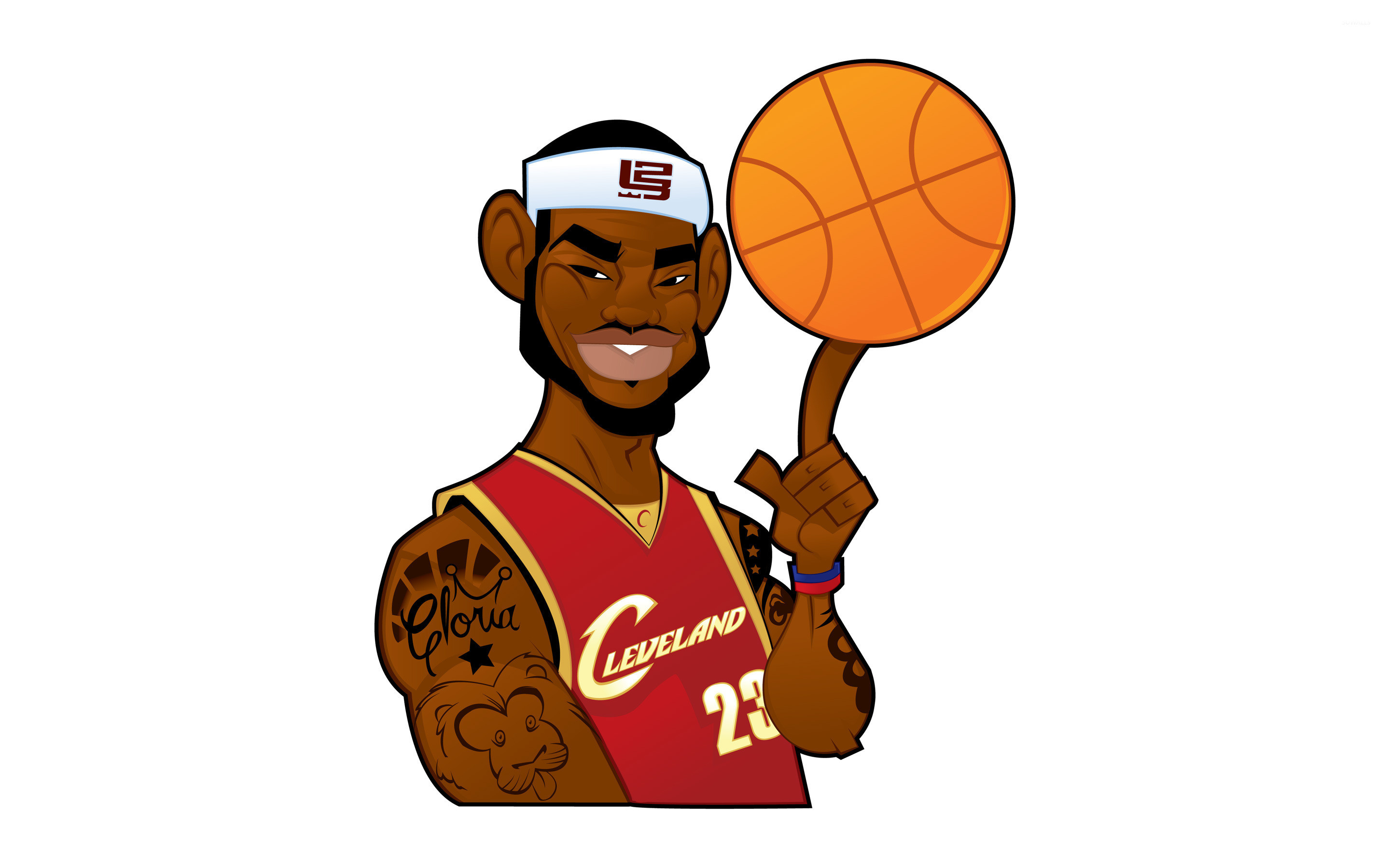 LeBron James, Cleveland Cavaliers, Caricatura, Pallone, 2880x1800, immagine di sfondo