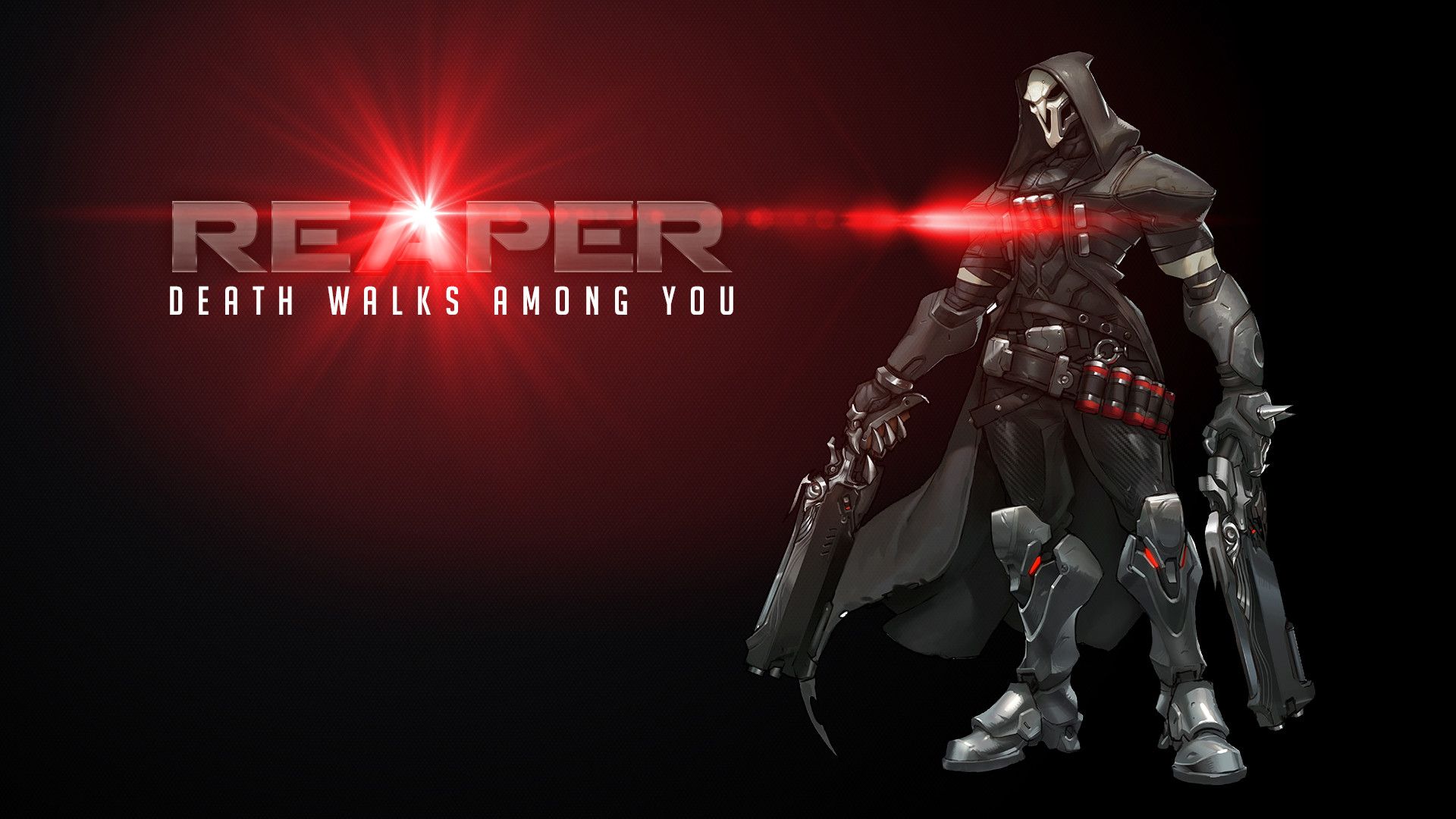 Reaper, Overwatch, Death Walks Among You, Rosso e nero, 1920x1080, sfondo per PC