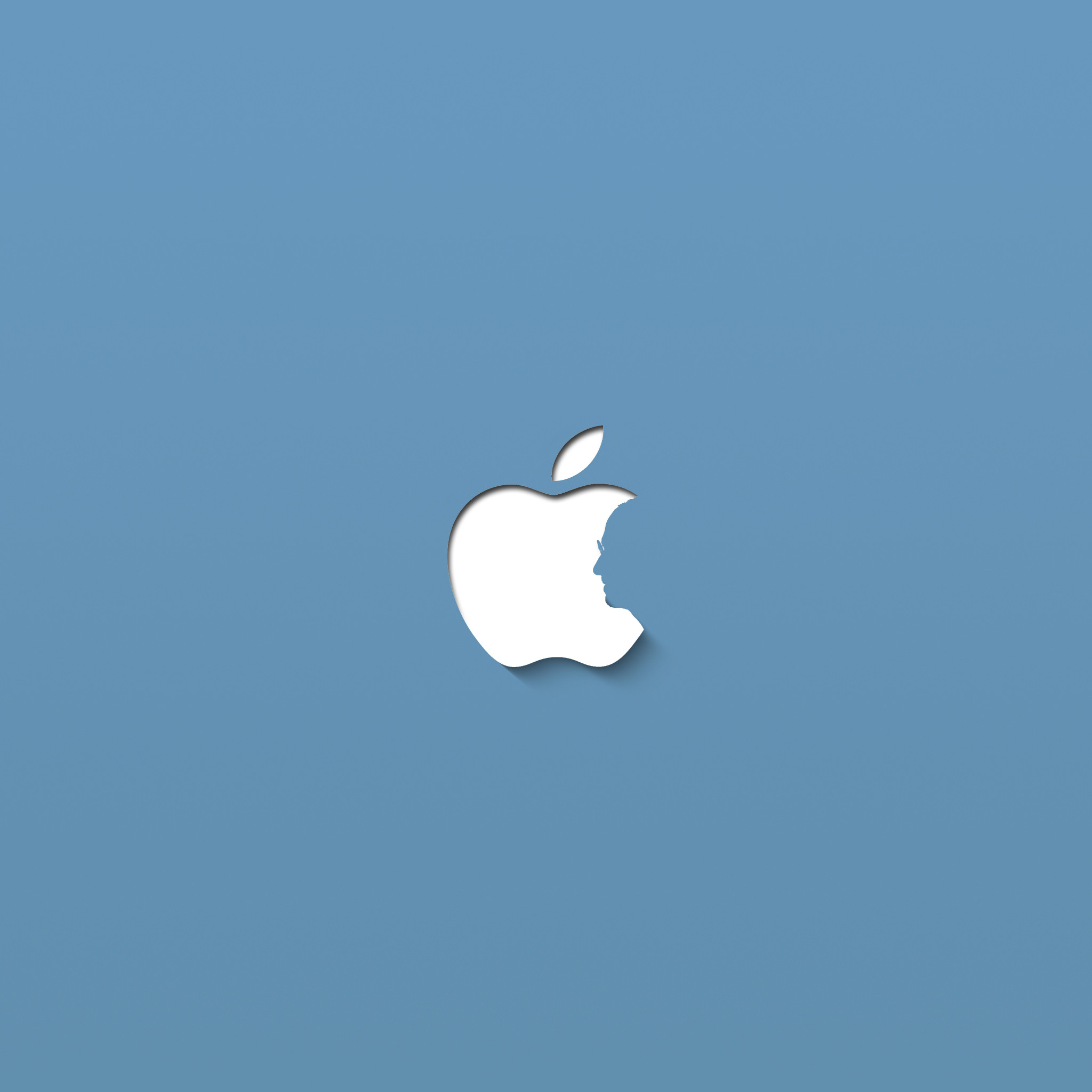 Logo Apple, Sfondo azzurro, Minimalista, Full HD, schermata di blocco iPad