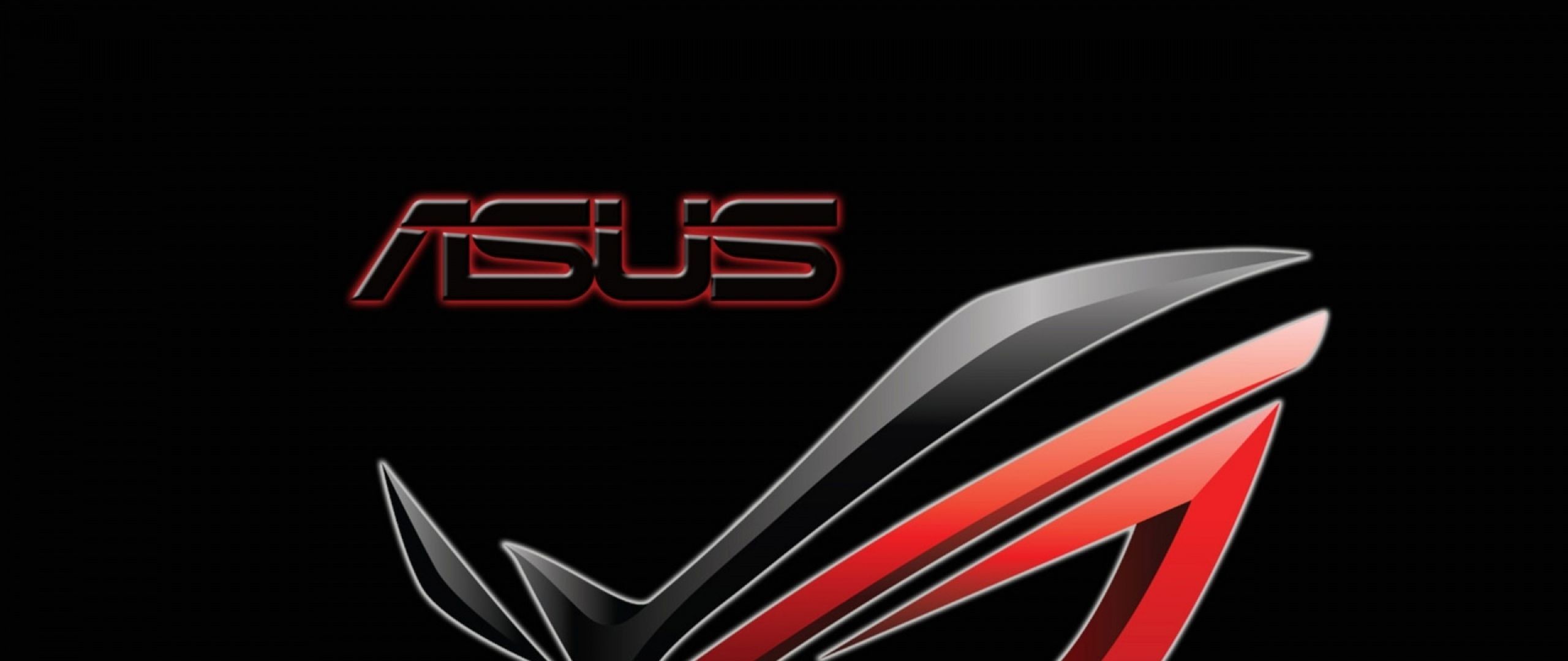 Asus ROG, Republic of Gamers, Logo, Rosso e nero, 2560x1080, sfondo per PC