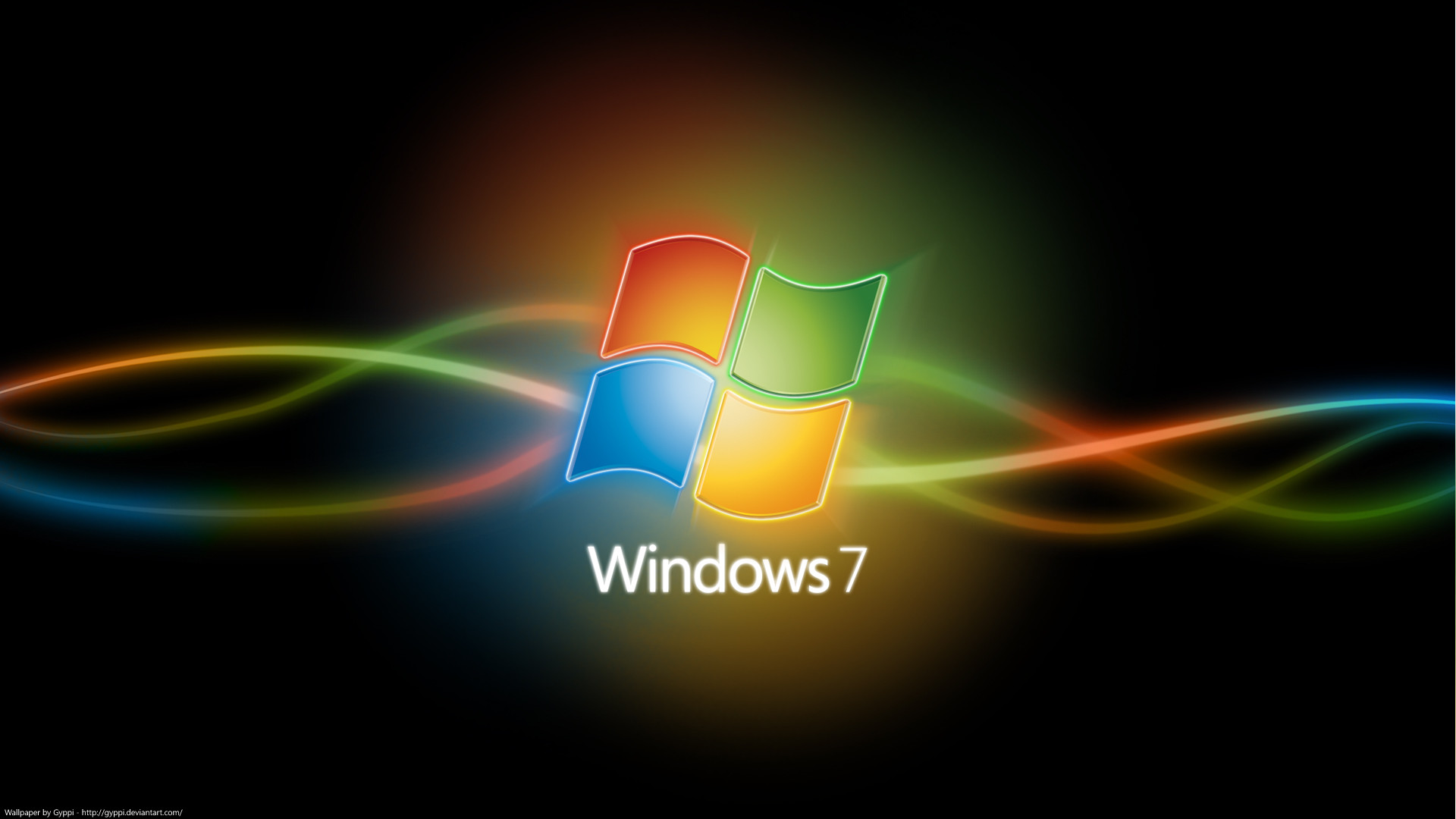 Windows 7, Logo Windows, Linee colorate, Sfondo nero, 1920x1080, wallpaper desktop