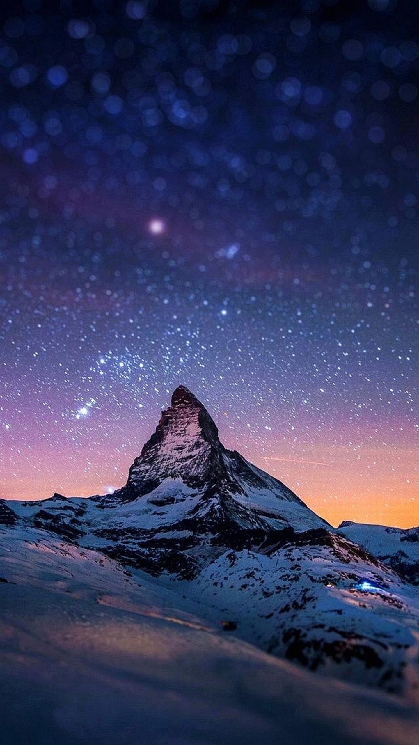 Cervino, Matterhorn, Alpi, Cielo stellato, Notte, QHD+, sfondo verticale per cellulare