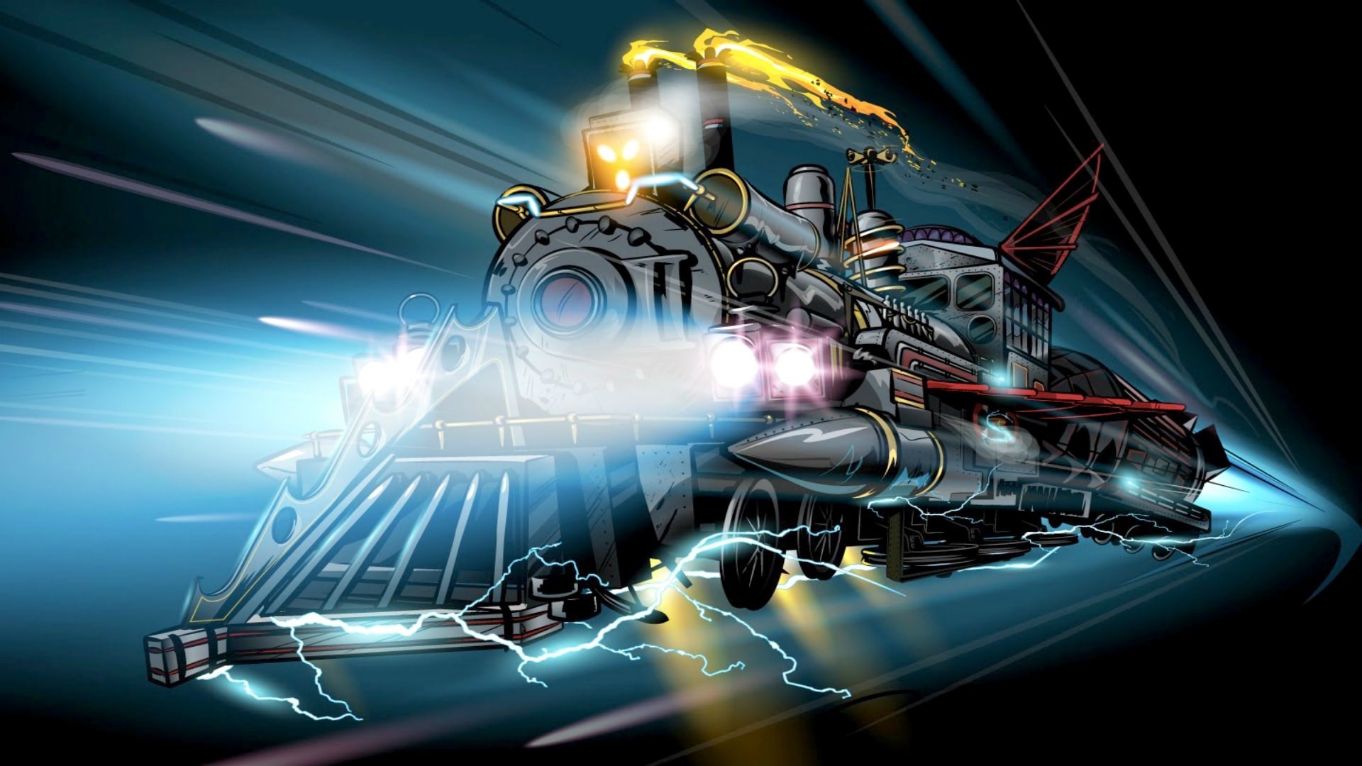 Treno del tempo, Ritorno al futuro - Parte III, Locomotiva, Fulmini, sfondo Full HD per computer