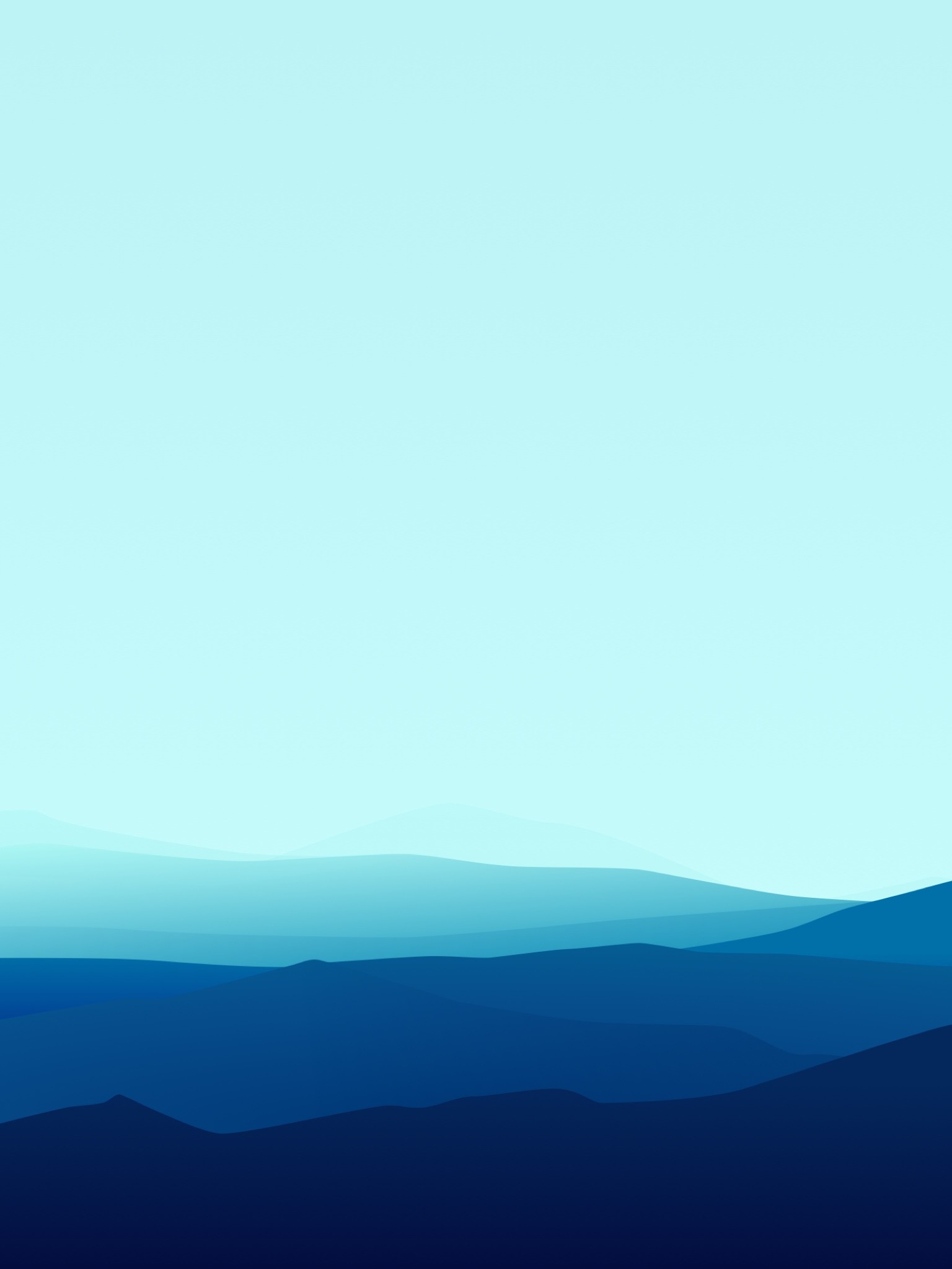 Montagne, Sfumatura blu, Paesaggio, Minimal, QHD+, schermata di blocco iPad