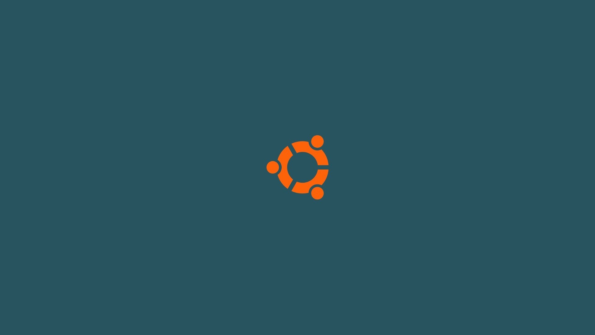 Logo Ubuntu, Verde petrolio, Minimalista, Full HD, sfondo per portatile