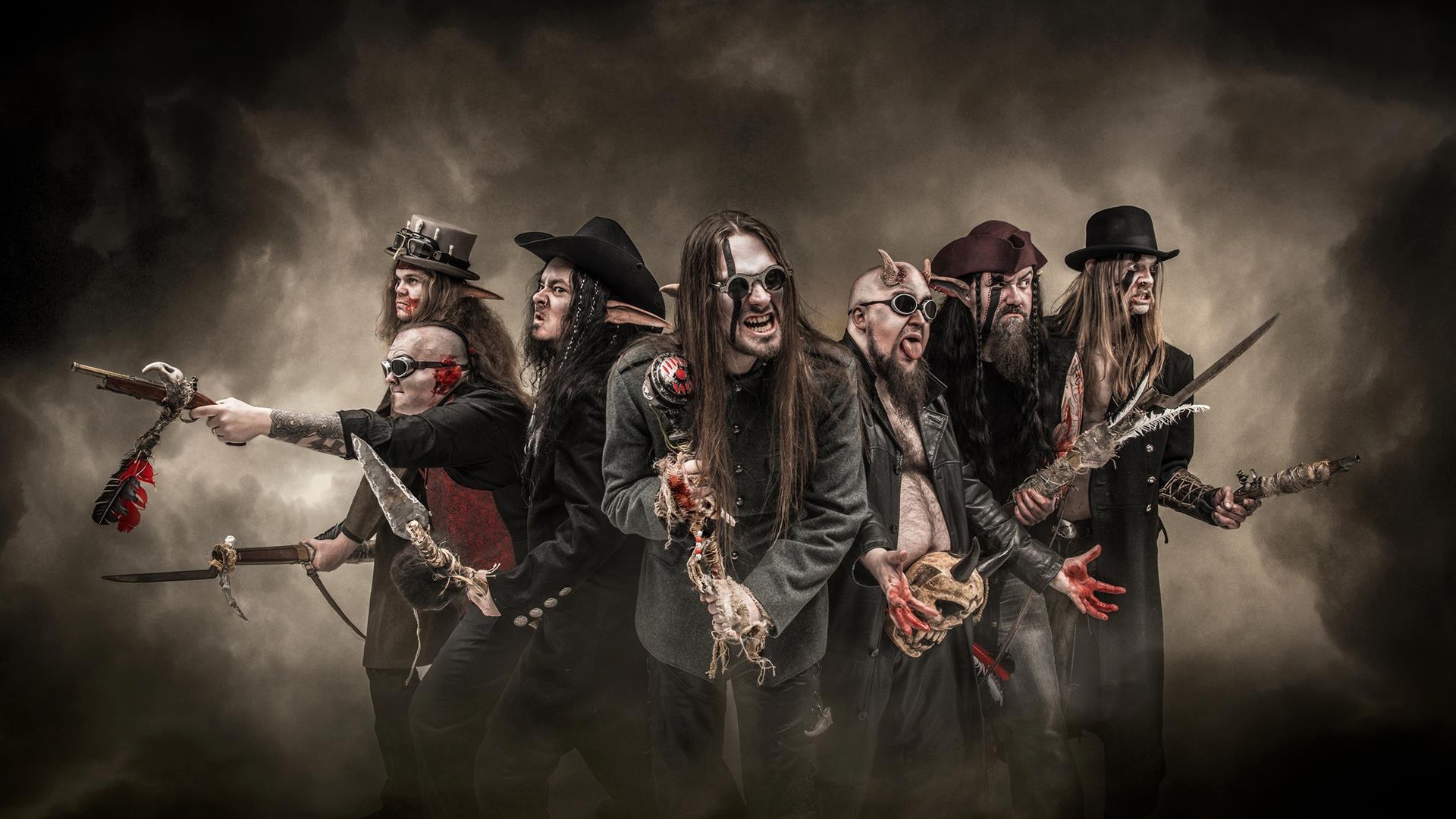 Band metal, Pirati, Foto di gruppo, Full HD, sfondo Windows 11