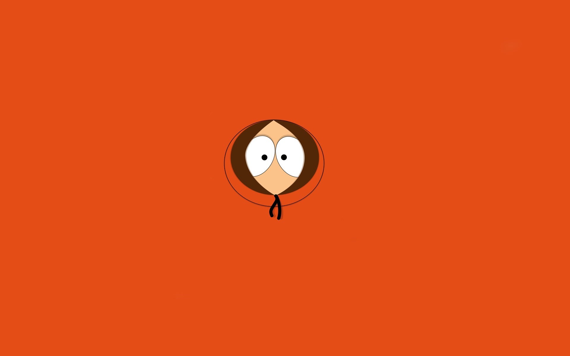 Kenny McCormick, South Park, Sfondo arancione, Minimalista, 16:10 Full HD, wallpaper widescreen