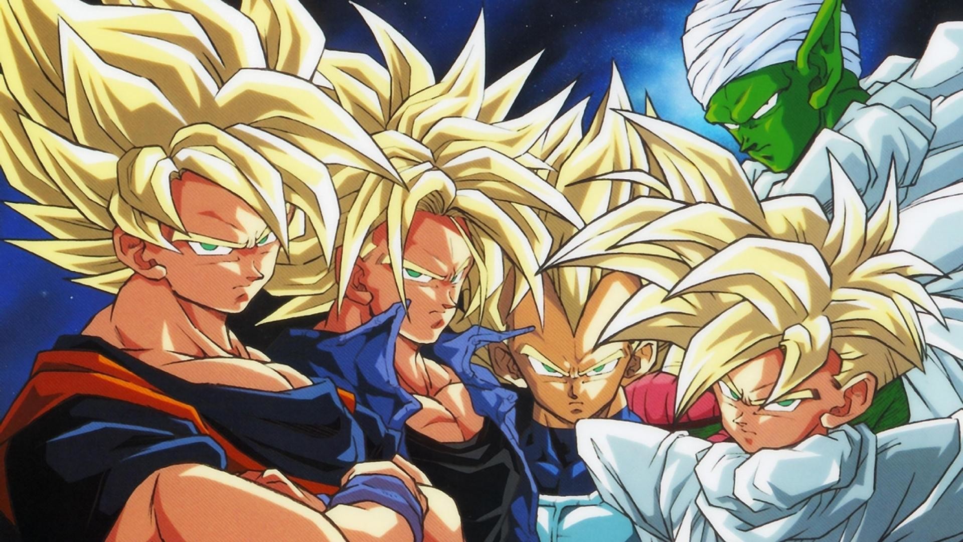 Goku, Vegeta, Gohan, Trunks, Piccolo, Super Saiyan, Dragon Ball Z, sfondo desktop 1920x1080