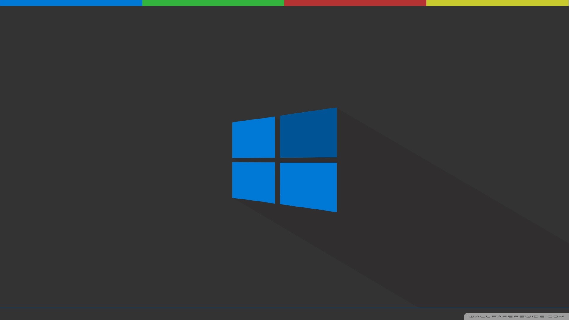 Windows 10, Logo Windows, Grigio scuro, Blu, 1920x1080, sfondo per PC