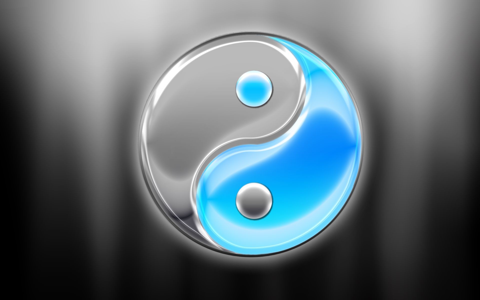 Yin e yang, Vetro, Azzurro, Metallo, 1920x1200, sfondo MacBook Pro