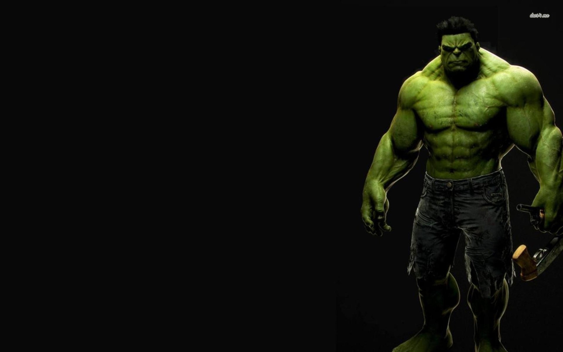 Hulk, Marvel, Sfondo nero, Minimalismo, Full HD, wallpaper per portatile