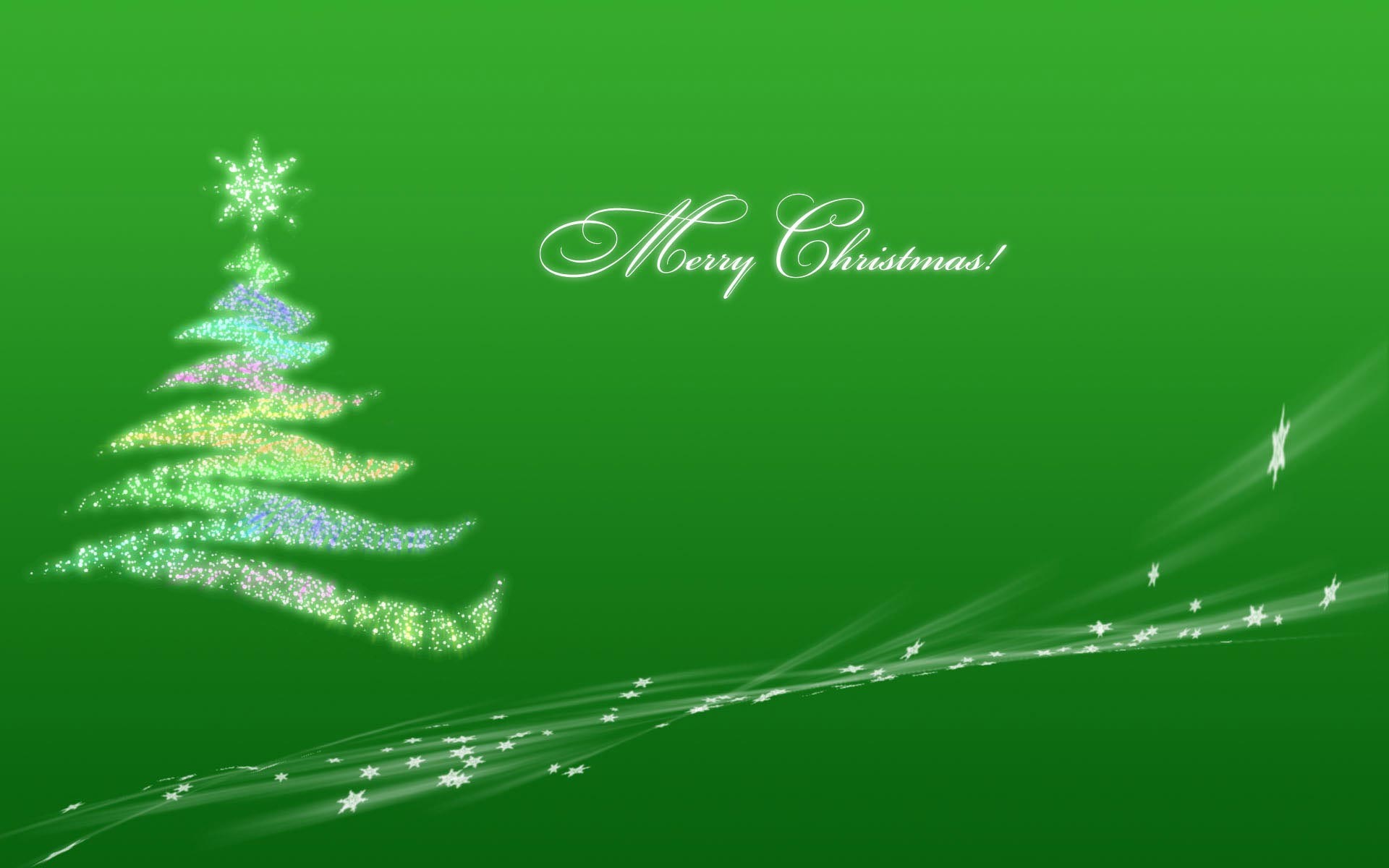 Merry Christmas, Albero di Natale stilizzato, Sfondo verde, Brillantini, wallpaper Windows 11