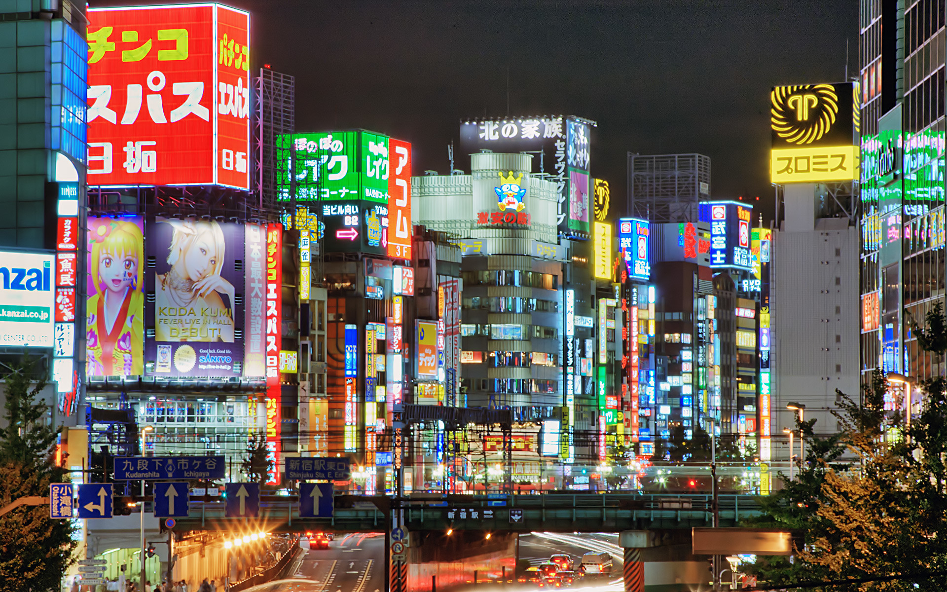 Shinjuku, Tokyo, Insegne al neon, Notte, 1920x1200, sfondo MacBook Pro
