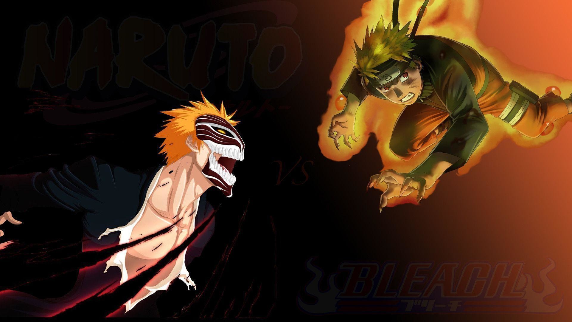 Ichigo Kurosaki, Naruto Uzumaki, Bleach, Naruto, Crossover, Full HD 1080p, sfondo desktop