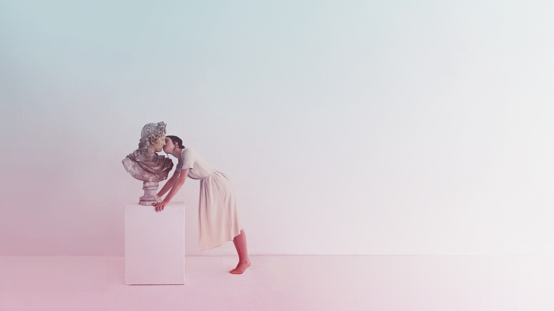 Vaporwave, Busto classico, Ragazza, Minimalista, Pastello, Full HD, sfondo Windows 11