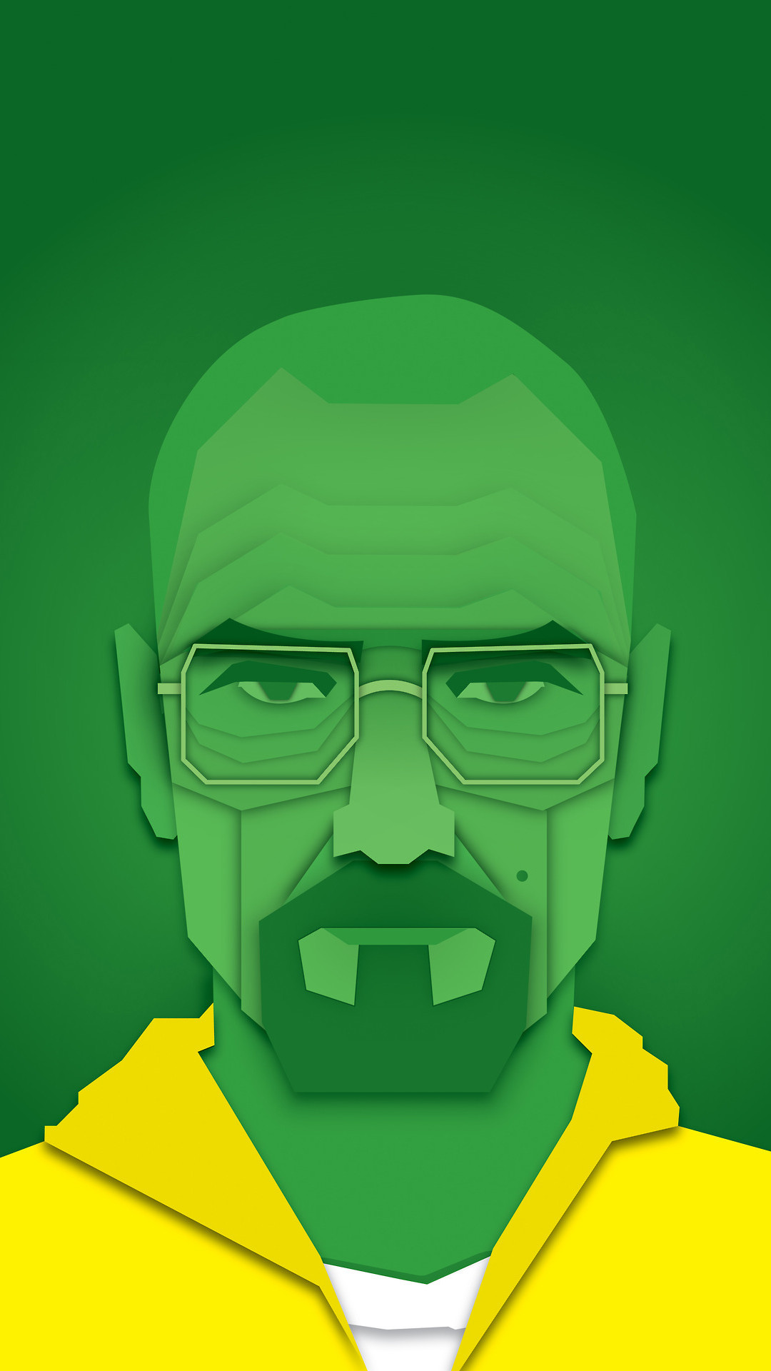 Walter White, Breaking Bad, Tuta gialla, Sfondo verde, Full HD, schermata di blocco del cellulare