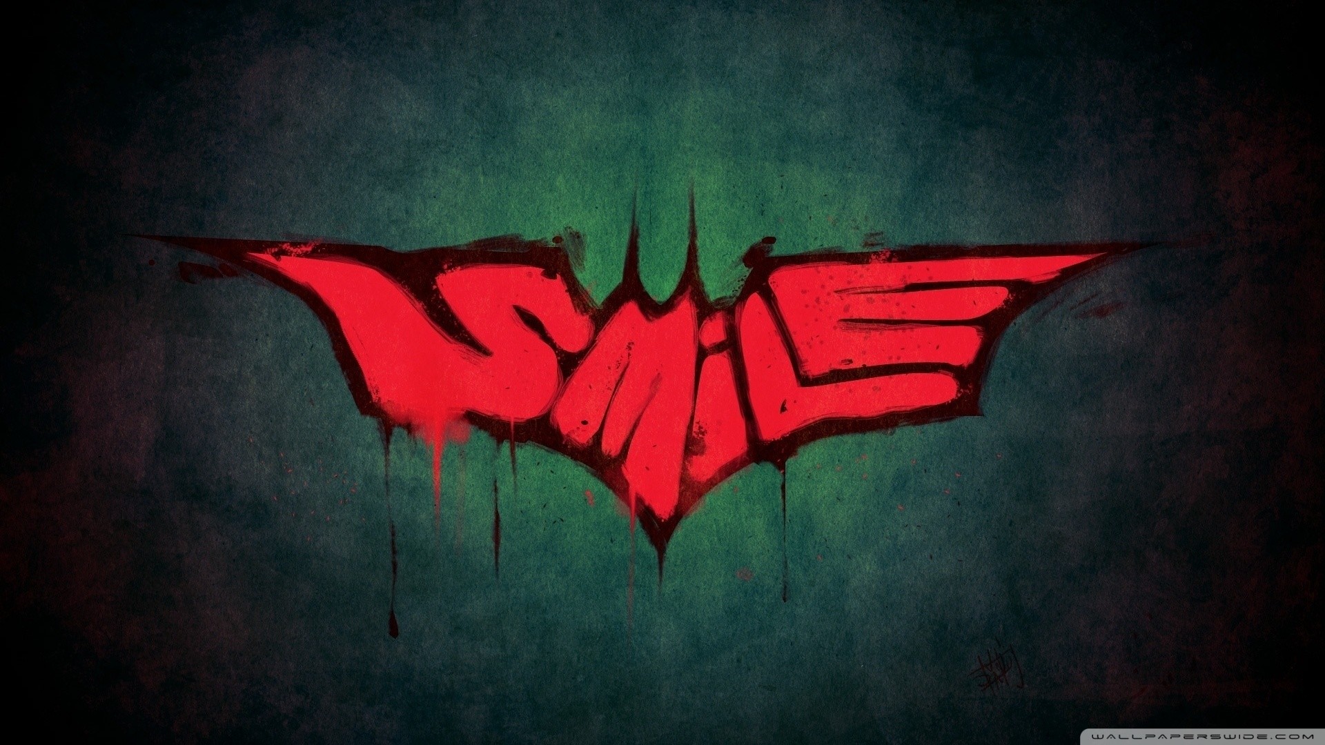 Logo di Batman, Joker, Smile, Rosso, Full HD, sfondo per PC e portatile