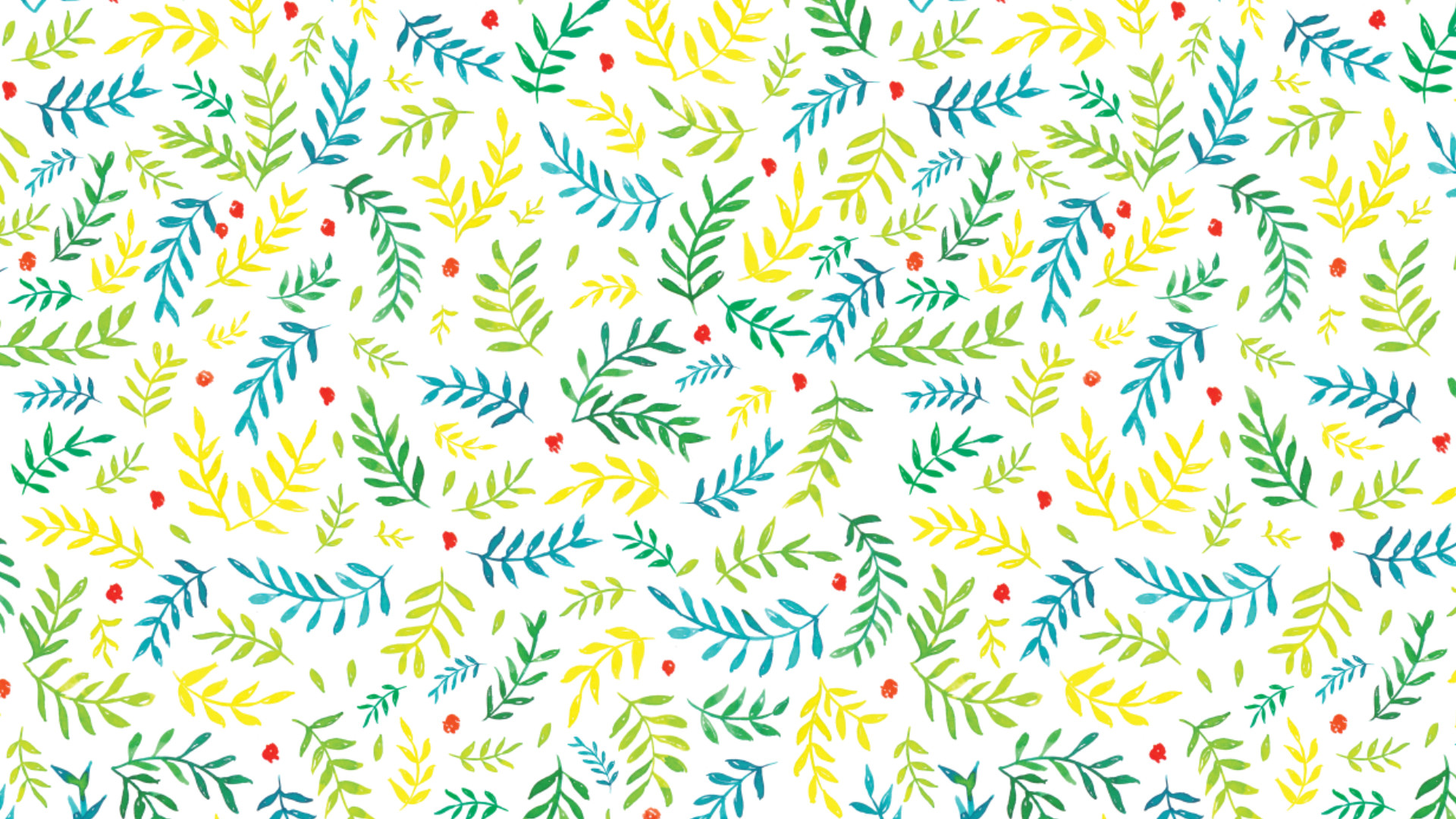 Foglie, Motivo, Acquerello, Verde, Giallo, 1920x1080, wallpaper desktop