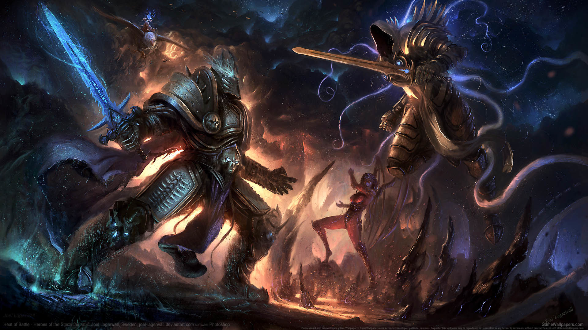 Heroes of the Storm, Tyrael, Diablo, Battaglia, Fantasy oscuro, 1920x1080, immagine di sfondo