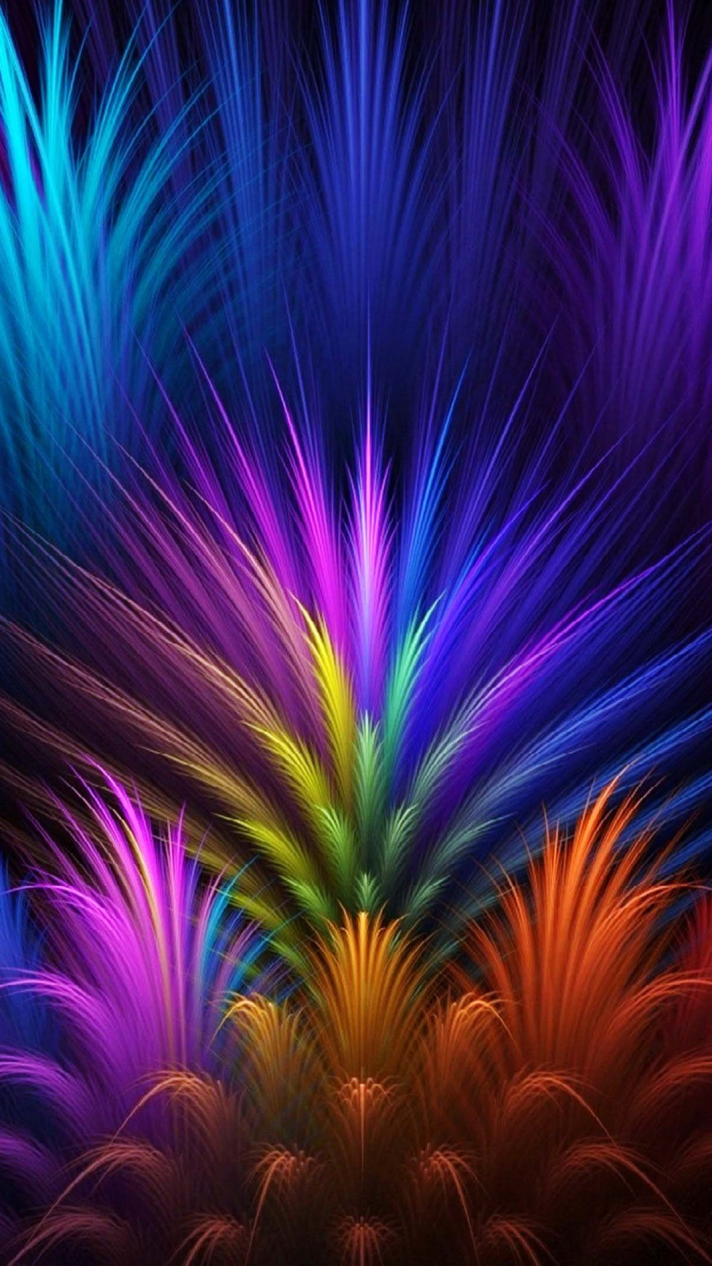 Frattale, Piume, Multicolore, Astratto, sfondo Samsung Galaxy S7 QHD+