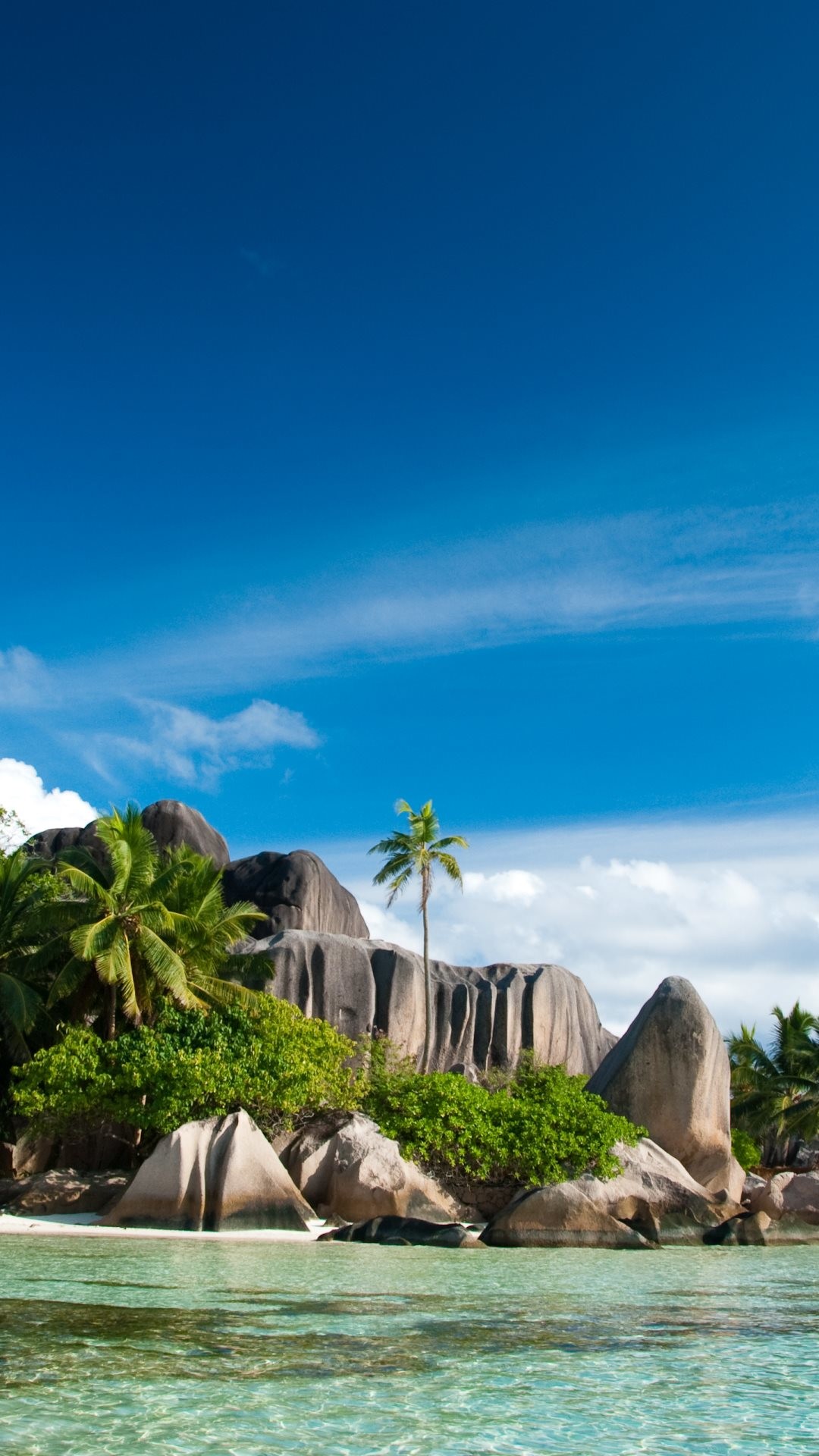 Anse Source d'Argent, La Digue, Seychelles, Spiaggia tropicale, schermata di blocco dello smartphone